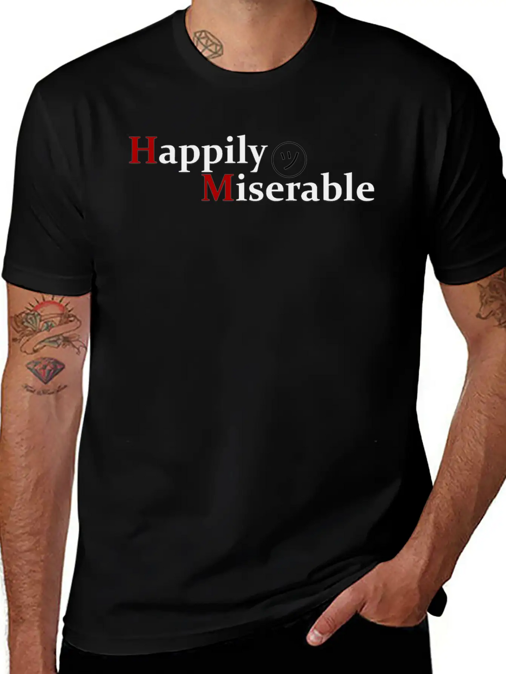 Happily Miserable Unisex Casual T-Shirt – Clean Design For Daily Comfort