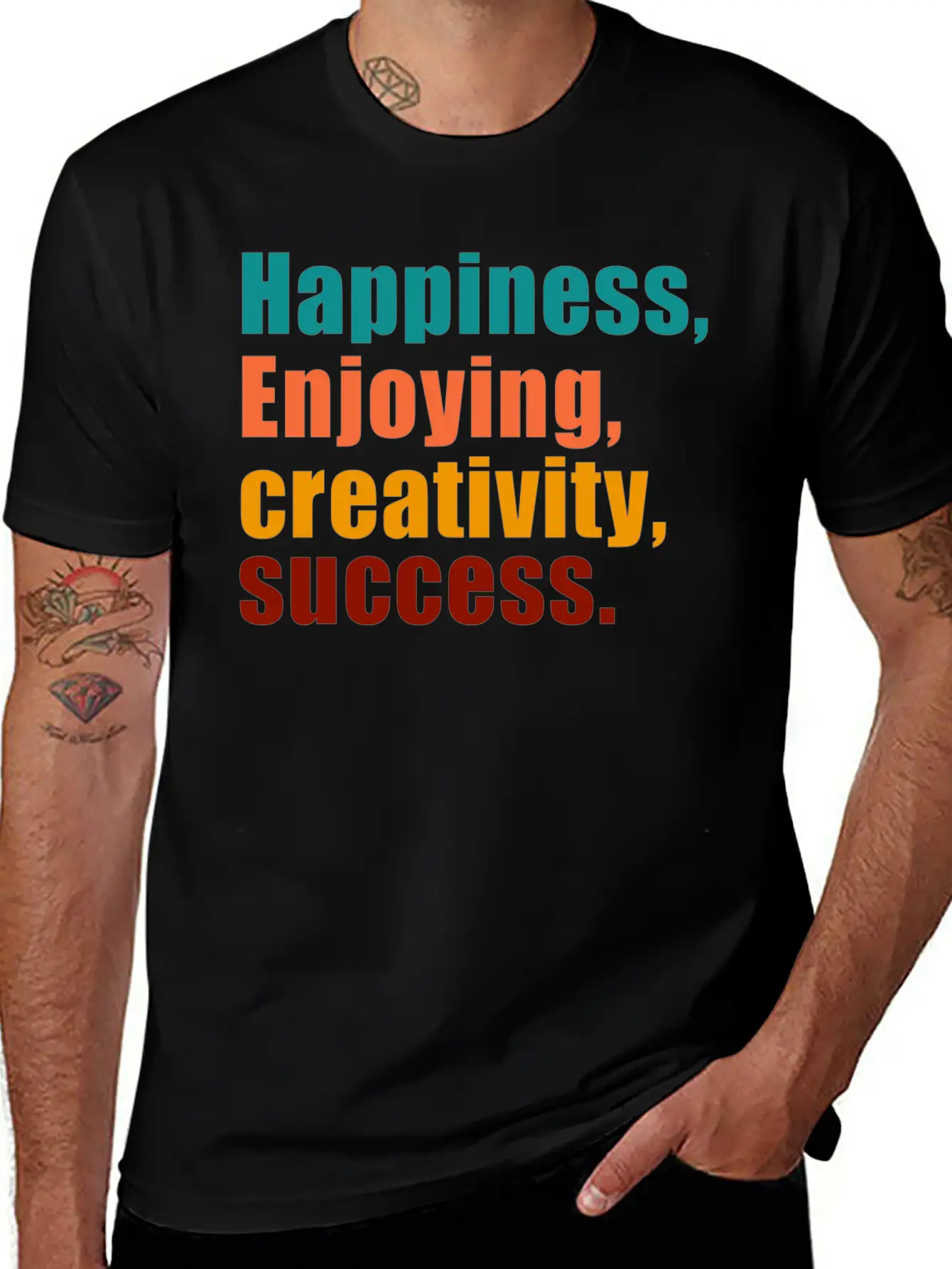 Happiness Enjoying Creativity Success Unisex Short Sleeve Soft Cotton T-Shirt – Casual Everyday Wear