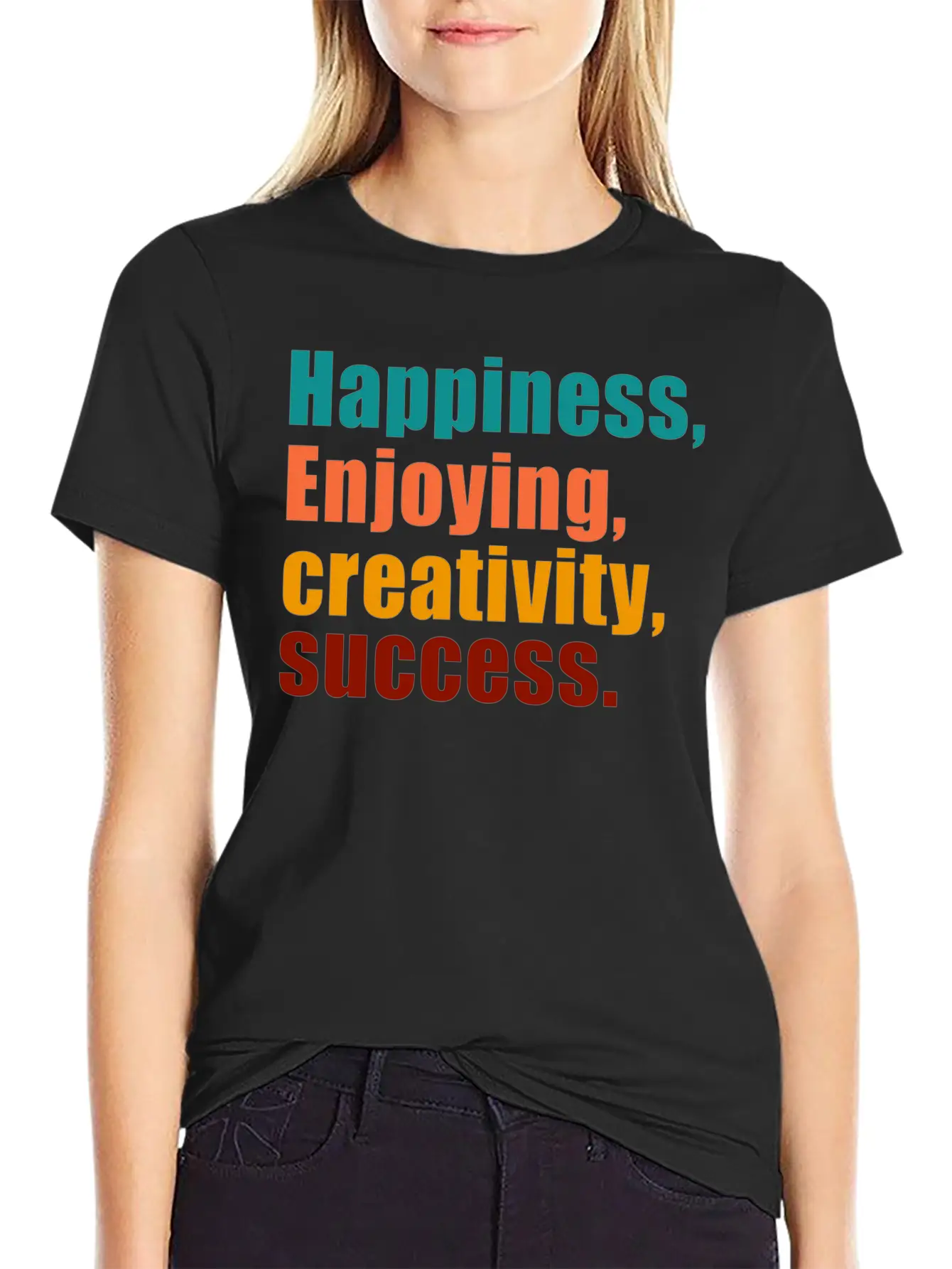 Happiness Enjoying Creativity Success Unisex Short Sleeve Soft Cotton T-Shirt – Casual Everyday Wear
