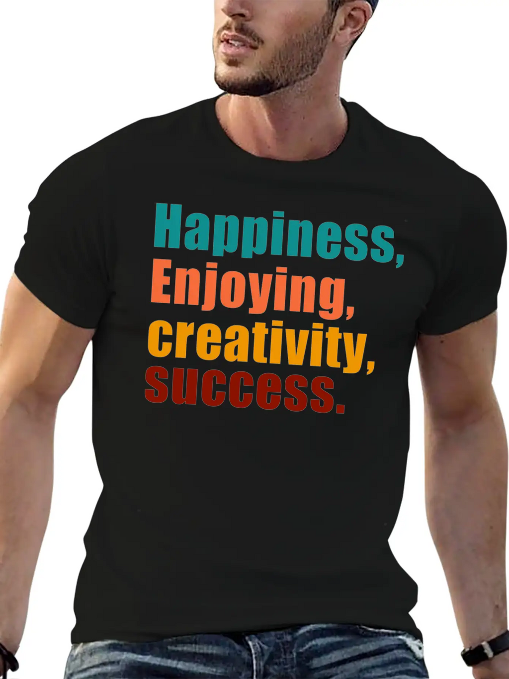Happiness Enjoying Creativity Success Unisex Short Sleeve Soft Cotton T-Shirt – Casual Everyday Wear