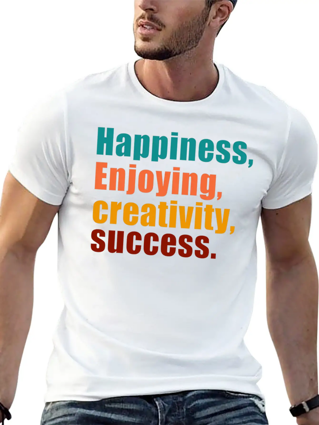 Happiness Enjoying Creativity Success Unisex Short Sleeve Soft Cotton T-Shirt – Casual Everyday Wear