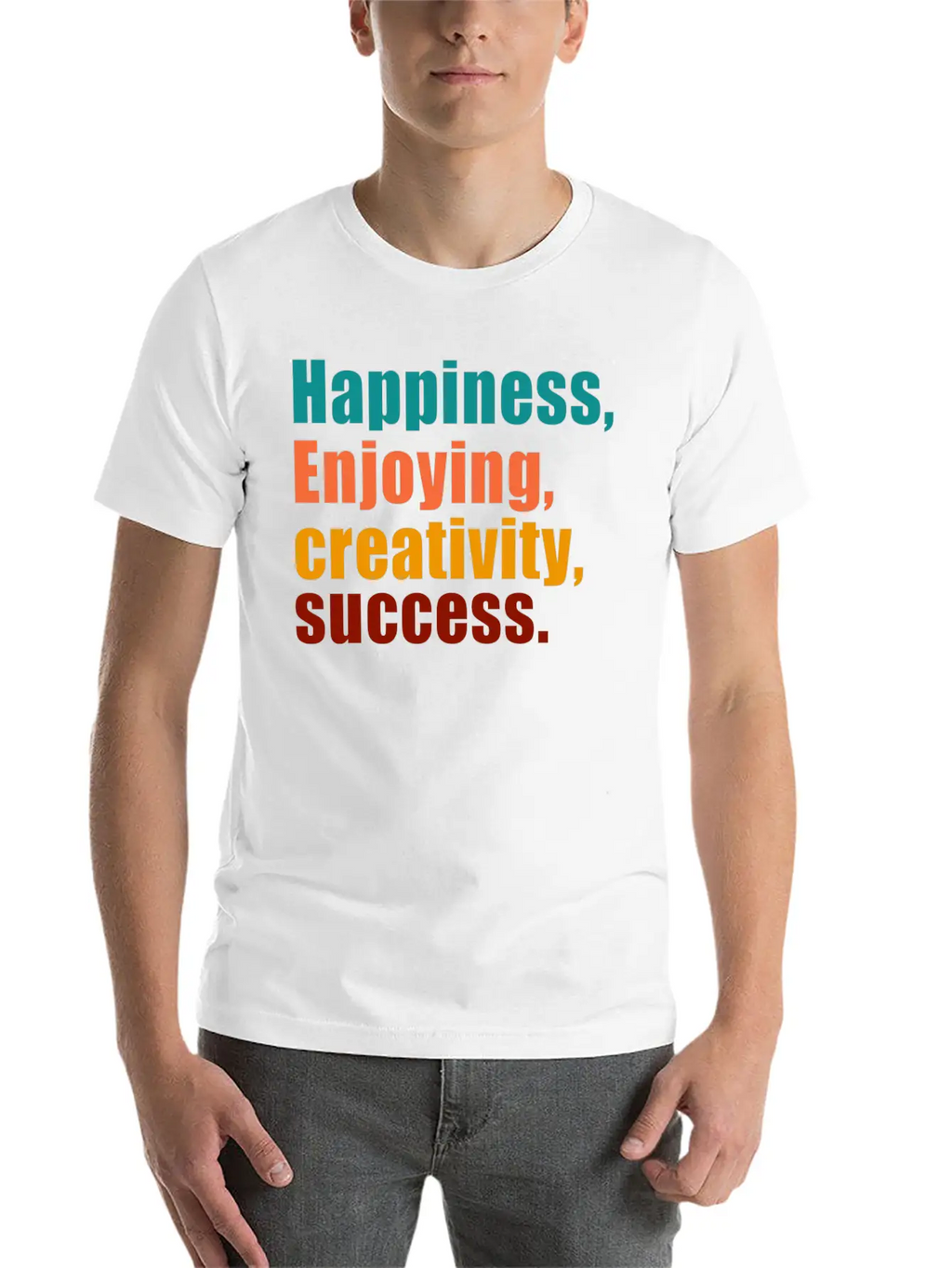 Happiness Enjoying Creativity Success Unisex Short Sleeve Soft Cotton T-Shirt – Casual Everyday Wear