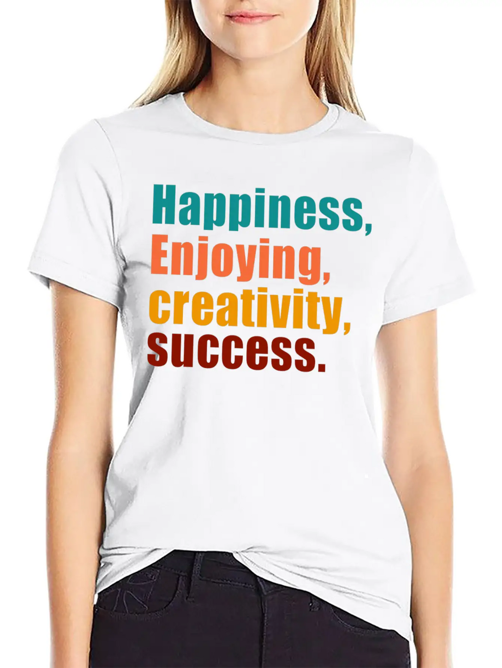 Happiness Enjoying Creativity Success Unisex Short Sleeve Soft Cotton T-Shirt – Casual Everyday Wear