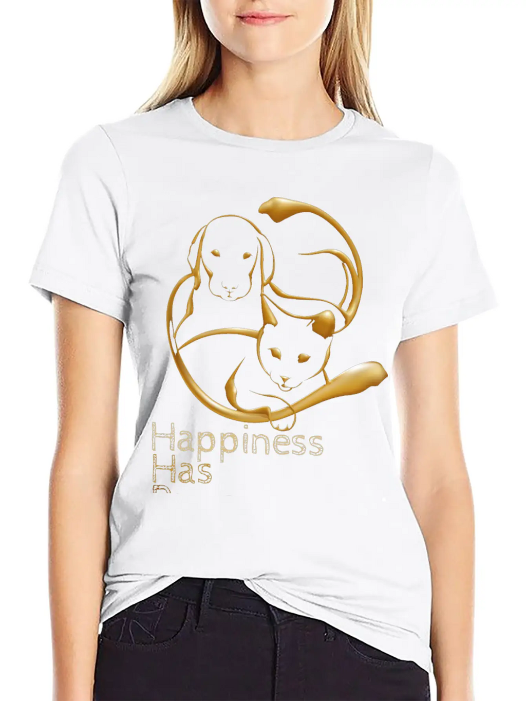 Happiness Has Paws Unisex Casual T-Shirt – Clean Design For Daily Comfort
