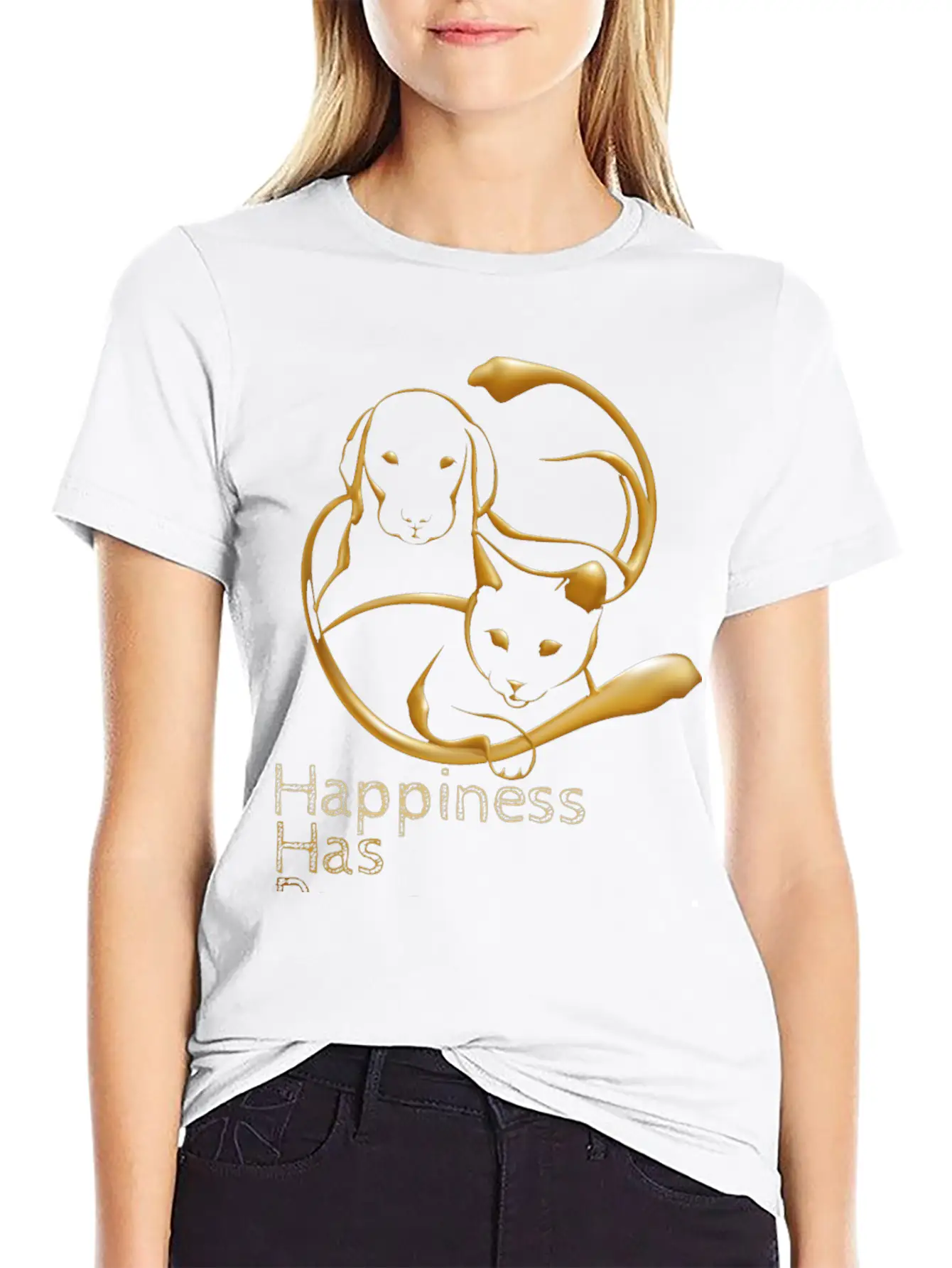 Happiness Has Paws Unisex Casual T-Shirt – Clean Design For Daily Comfort