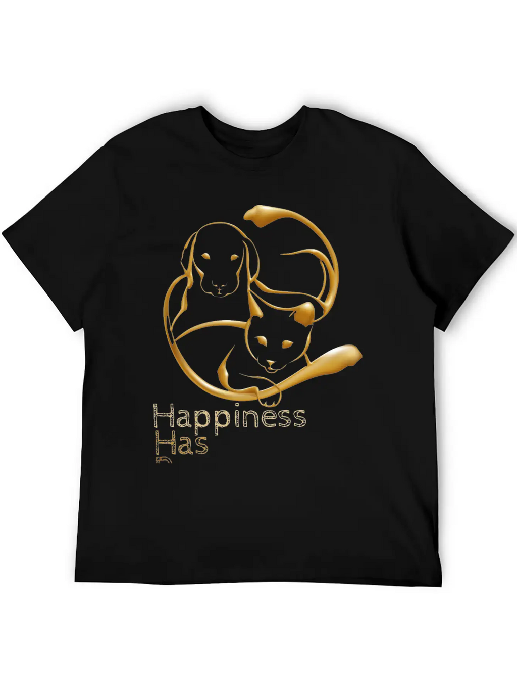Happiness Has Paws Unisex Casual T-Shirt – Clean Design For Daily Comfort