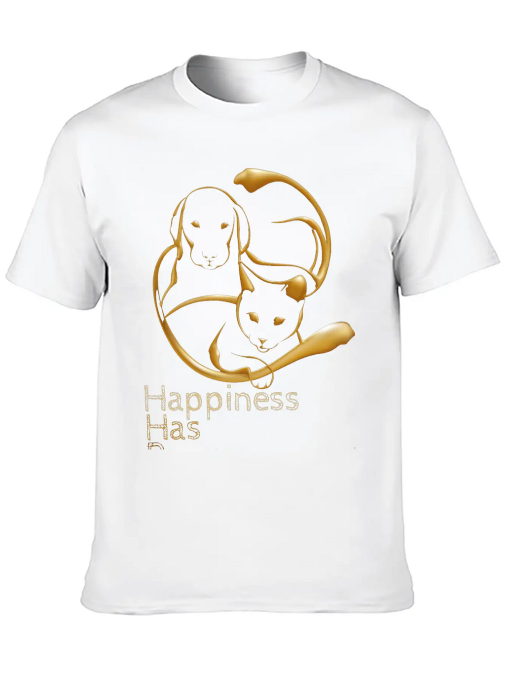 Happiness Has Paws Unisex Casual T-Shirt – Clean Design For Daily Comfort