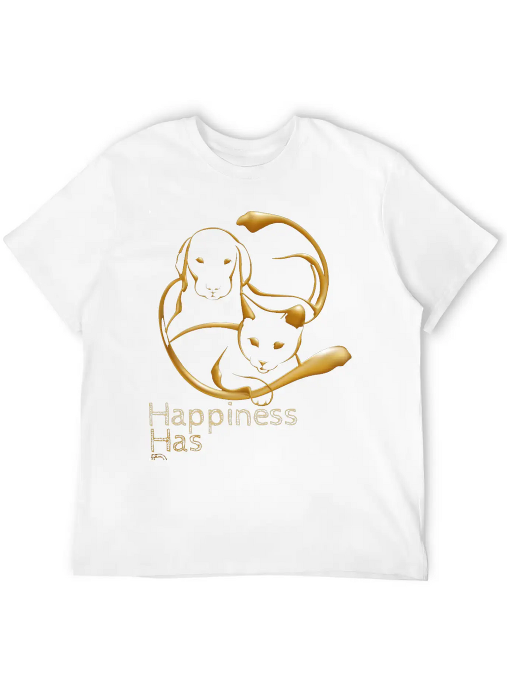 Happiness Has Paws Unisex Casual T-Shirt – Clean Design For Daily Comfort