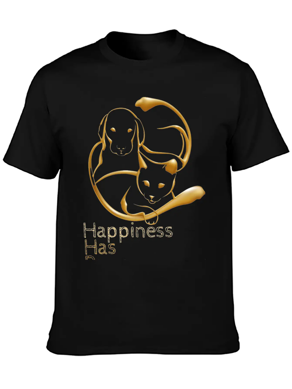 Happiness Has Paws Unisex Casual T-Shirt – Clean Design For Daily Comfort