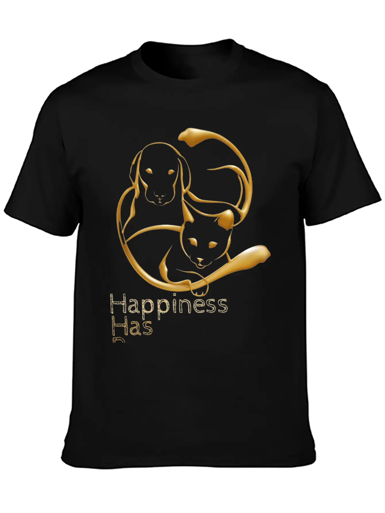 Happiness Has Paws Unisex Casual T-Shirt – Clean Design For Daily Comfort