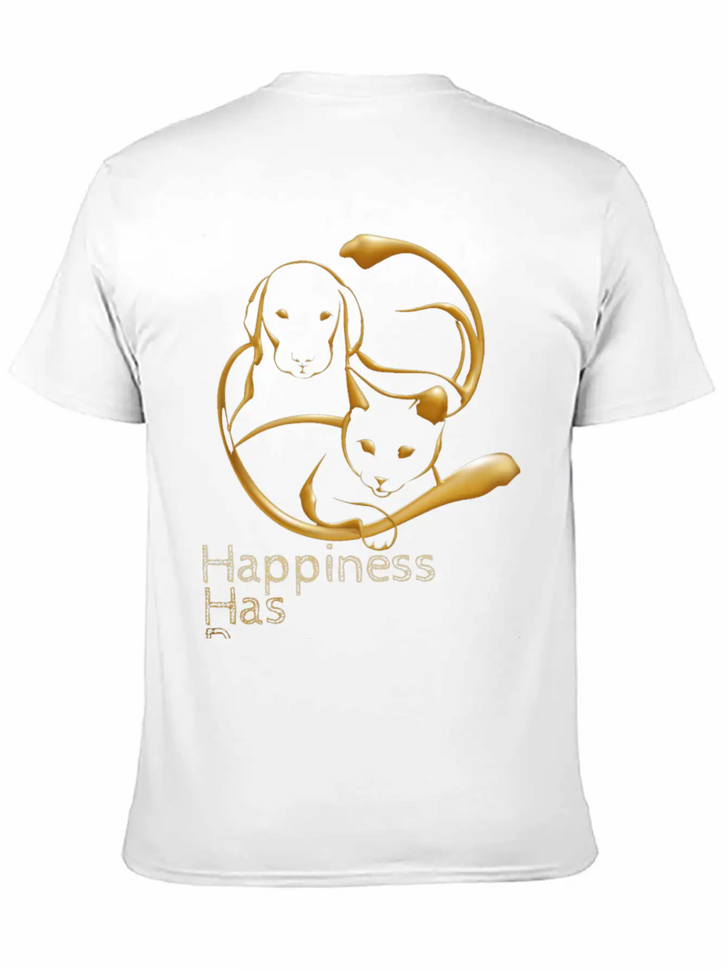 Happiness Has Paws Unisex Casual T-Shirt – Clean Design For Daily Comfort