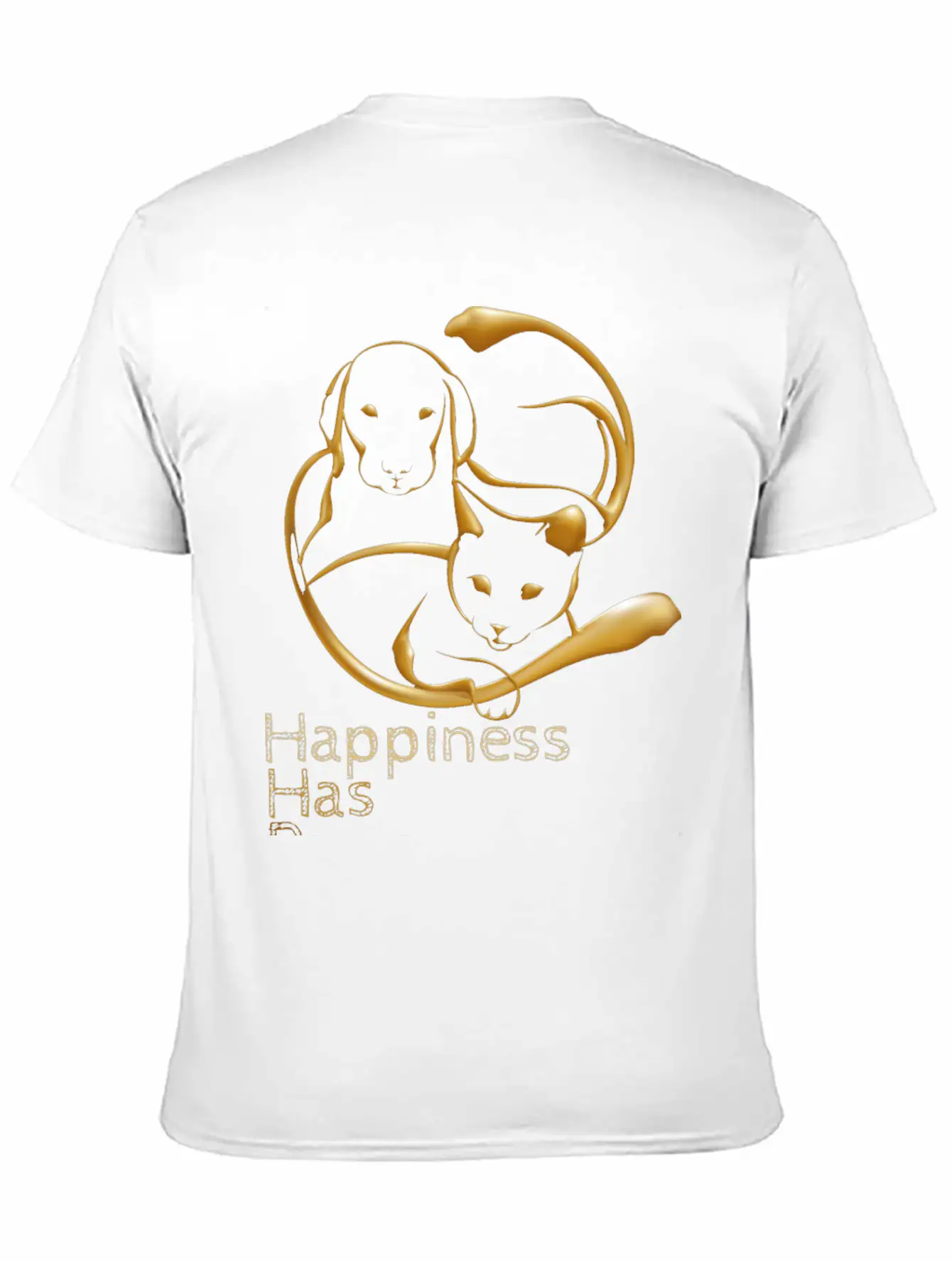 Happiness Has Paws Unisex Casual T-Shirt – Clean Design For Daily Comfort