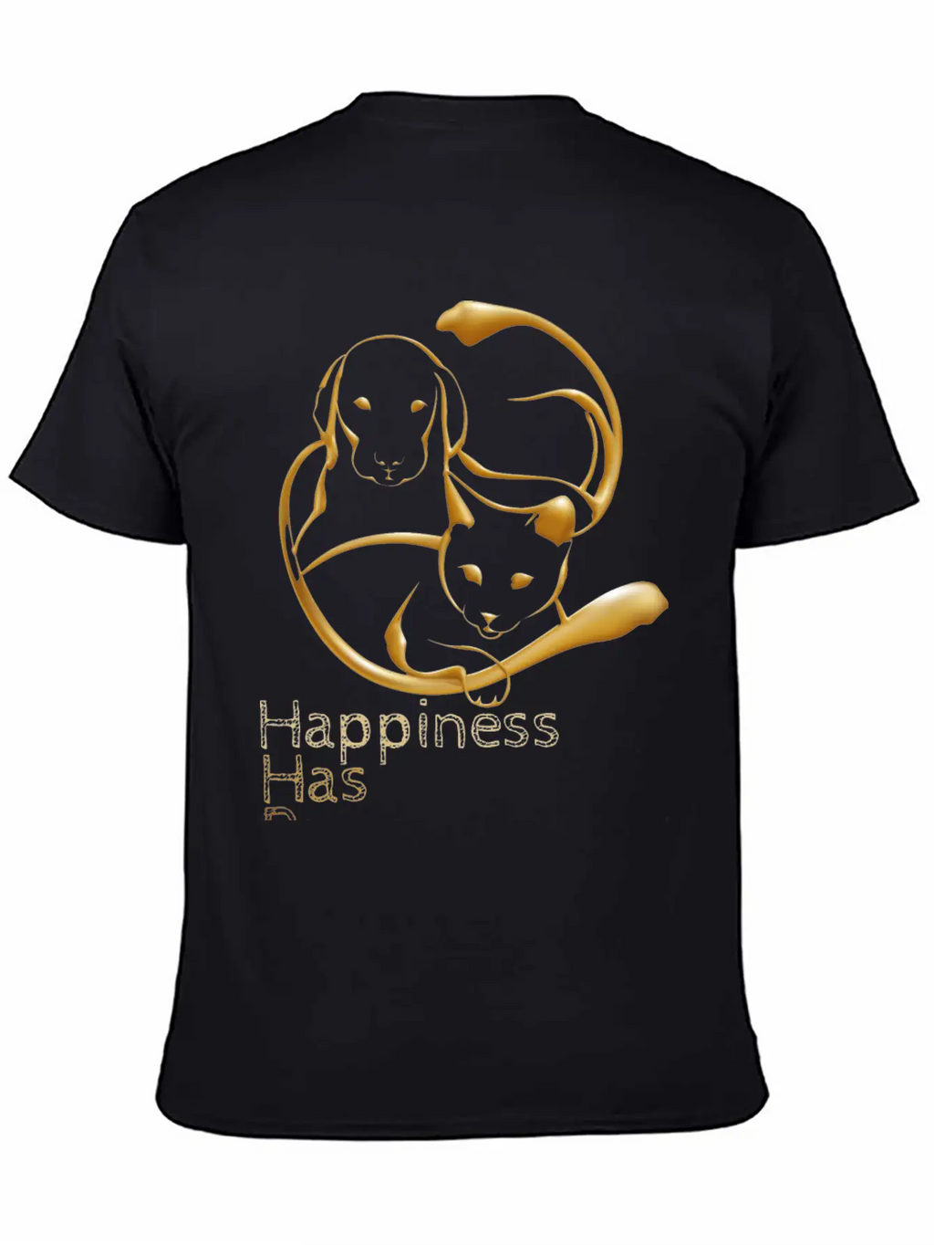 Happiness Has Paws Unisex Casual T-Shirt – Clean Design For Daily Comfort