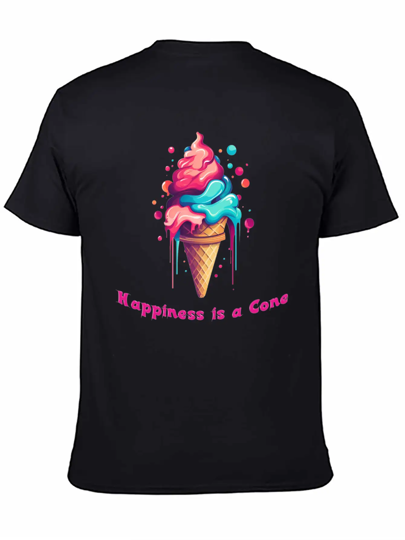 Happiness Is A Ice Cream Cone Unisex Casual T-Shirt – Clean Design For Daily Comfort