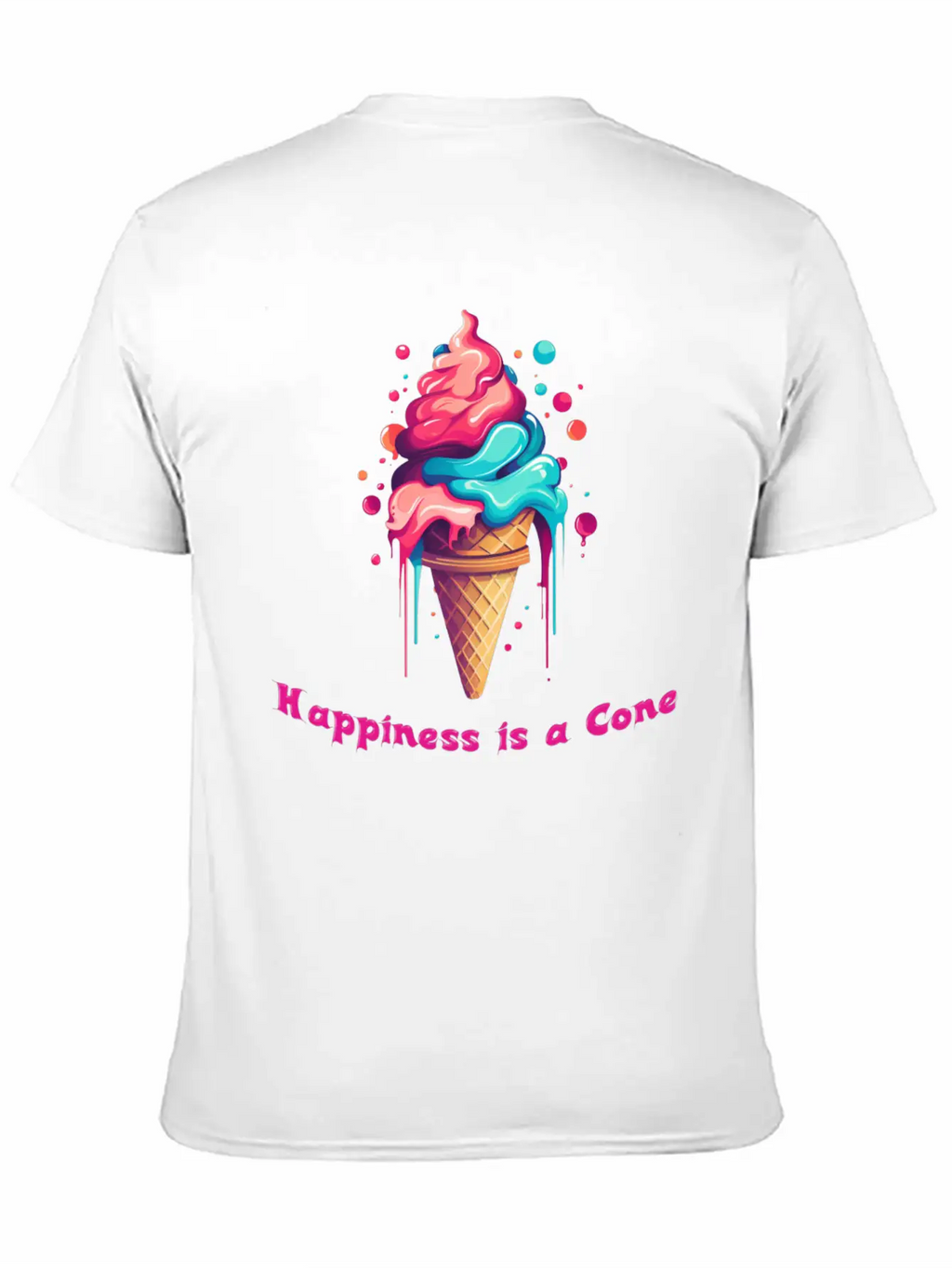 Happiness Is A Ice Cream Cone Unisex Casual T-Shirt – Clean Design For Daily Comfort