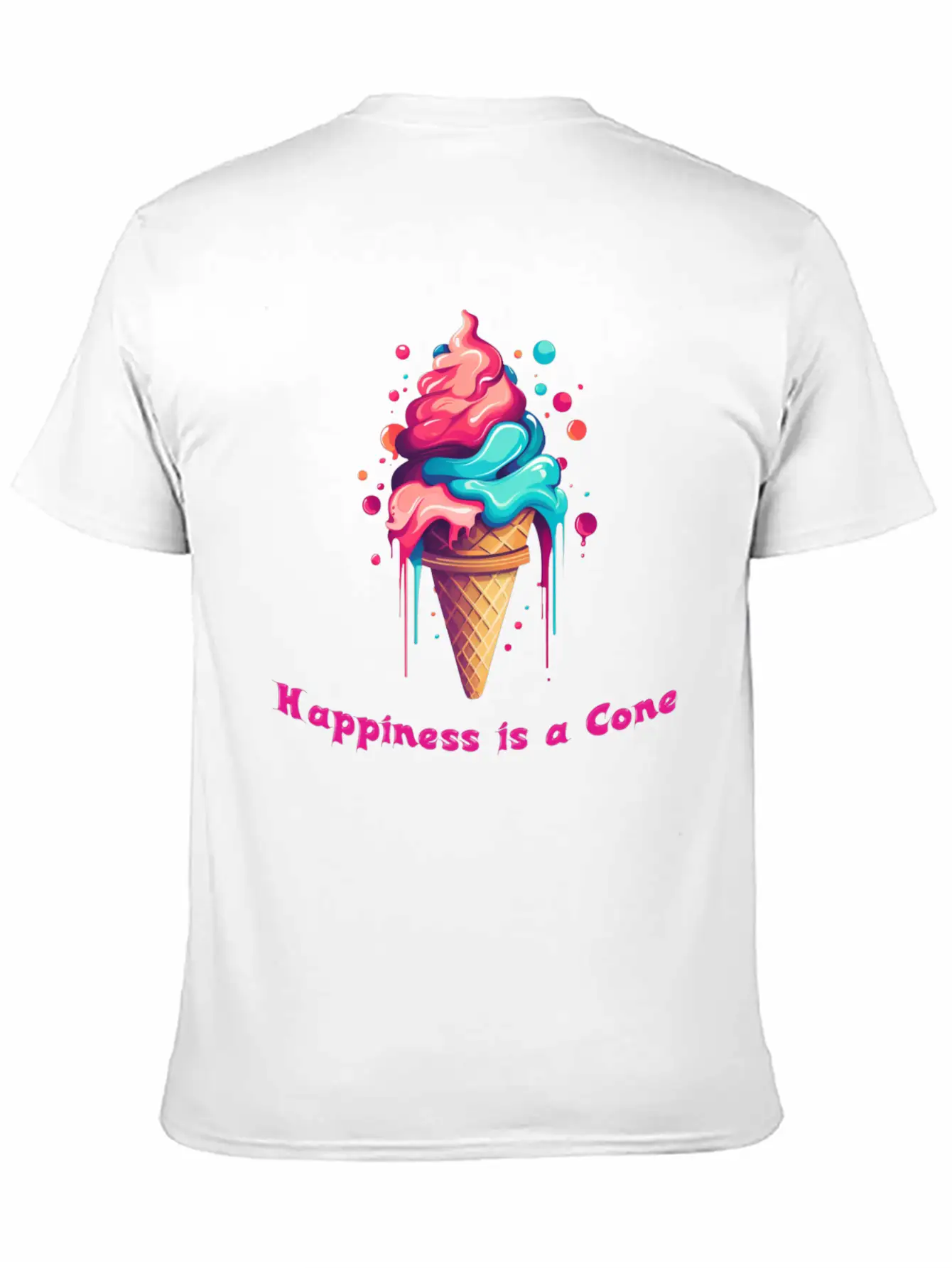 Happiness Is A Ice Cream Cone Unisex Casual T-Shirt – Clean Design For Daily Comfort