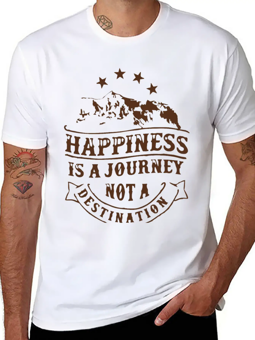 Happiness Is A Journey Breathable Soft Cotton T-Shirt – Timeless Casual Look
