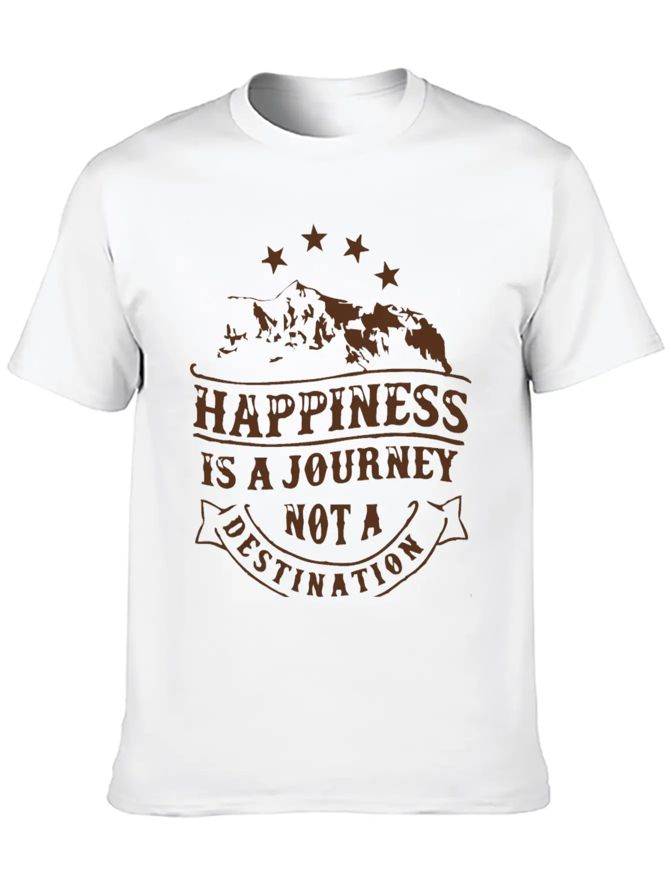 Happiness Is A Journey Breathable Soft Cotton T-Shirt – Timeless Casual Look