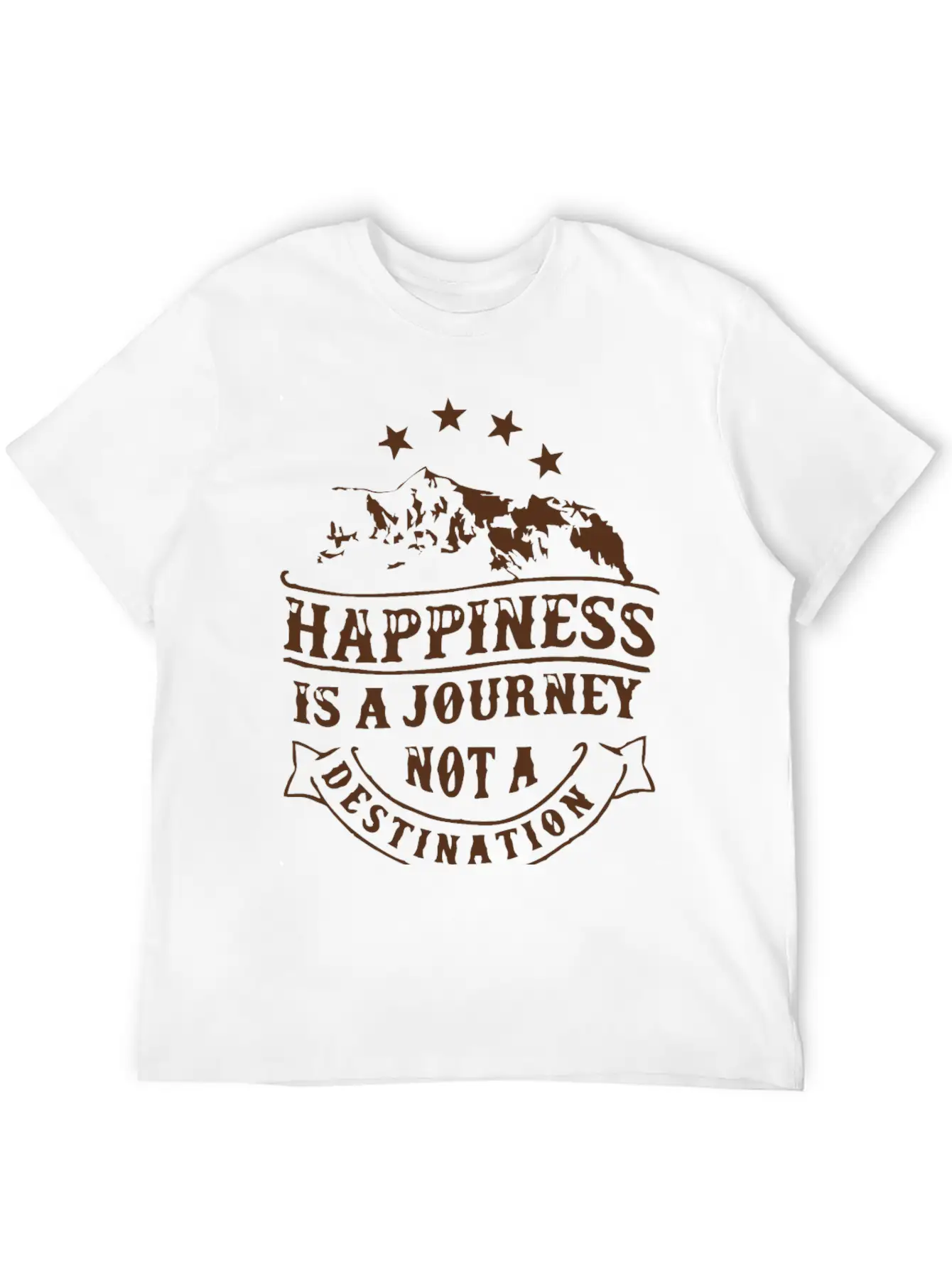Happiness Is A Journey Breathable Soft Cotton T-Shirt – Timeless Casual Look