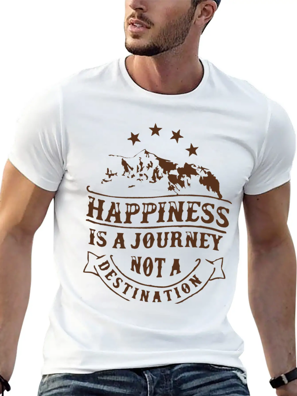 Happiness Is A Journey Breathable Soft Cotton T-Shirt – Timeless Casual Look