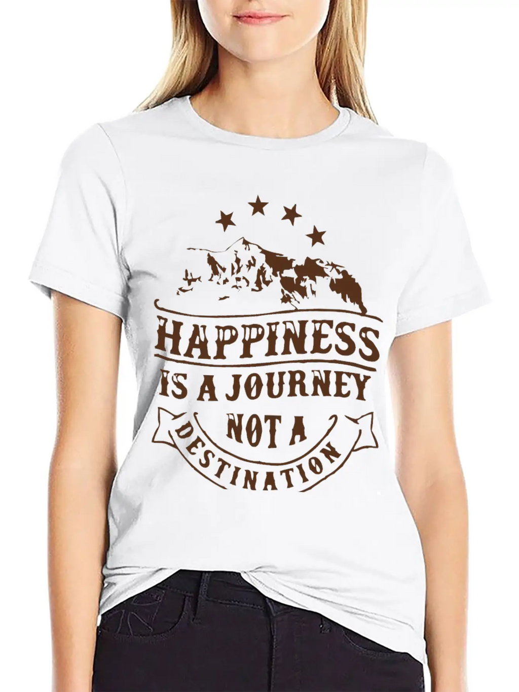 Happiness Is A Journey Breathable Soft Cotton T-Shirt – Timeless Casual Look