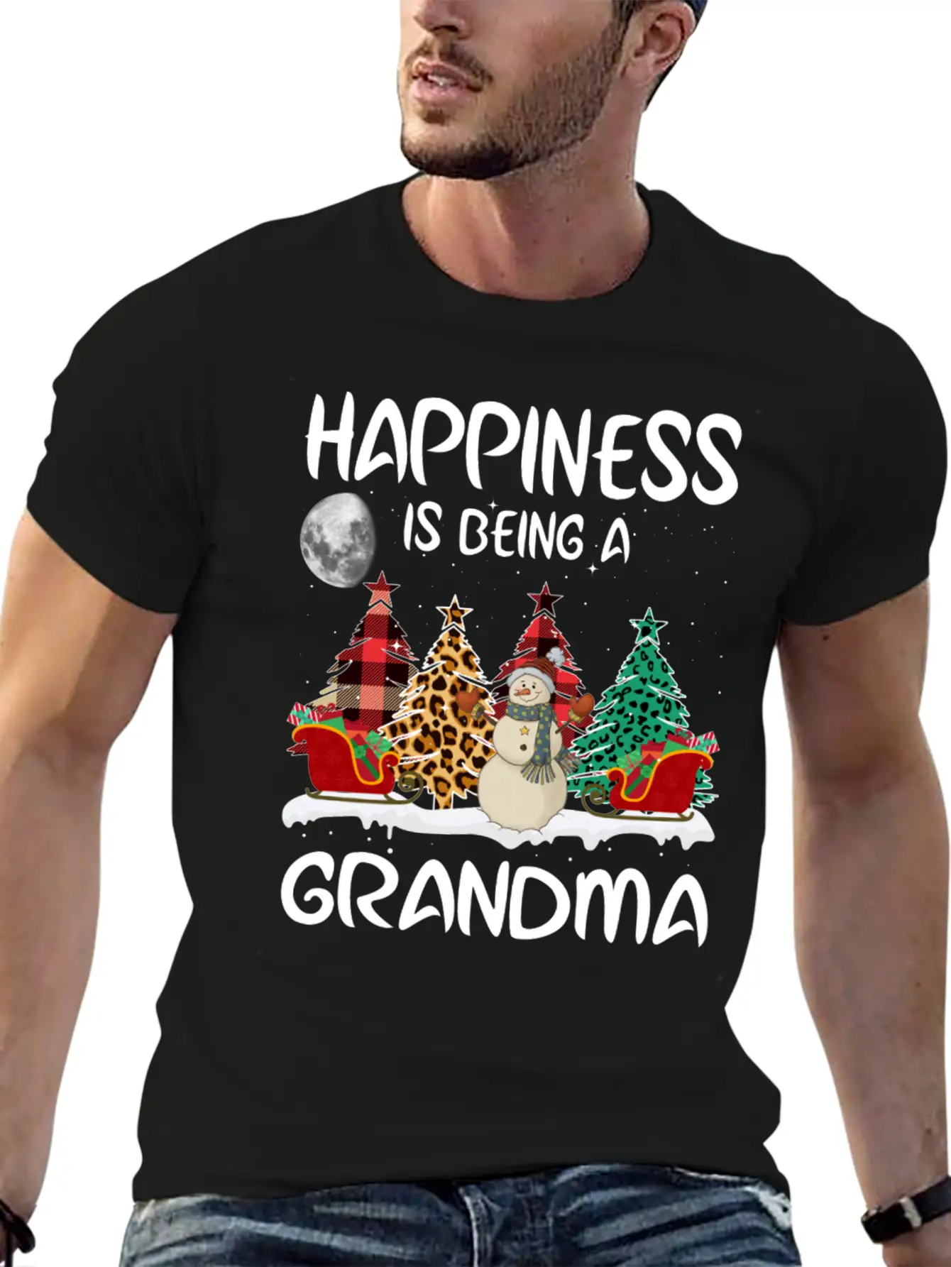 Happiness Is Being A Grandma Unisex Casual T-Shirt – Clean Design For Daily Comfort
