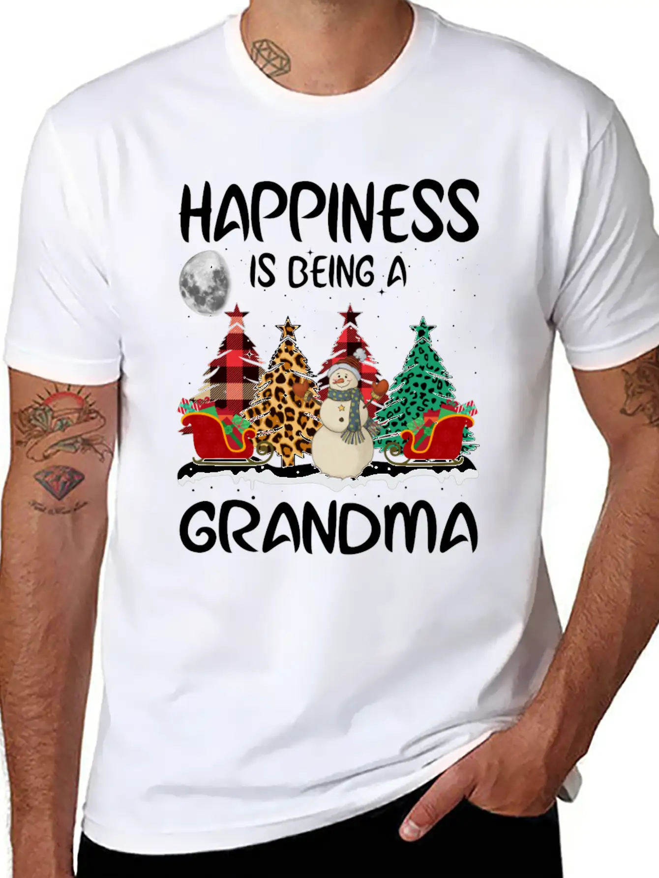 Happiness Is Being A Grandma Unisex Casual T-Shirt – Clean Design For Daily Comfort