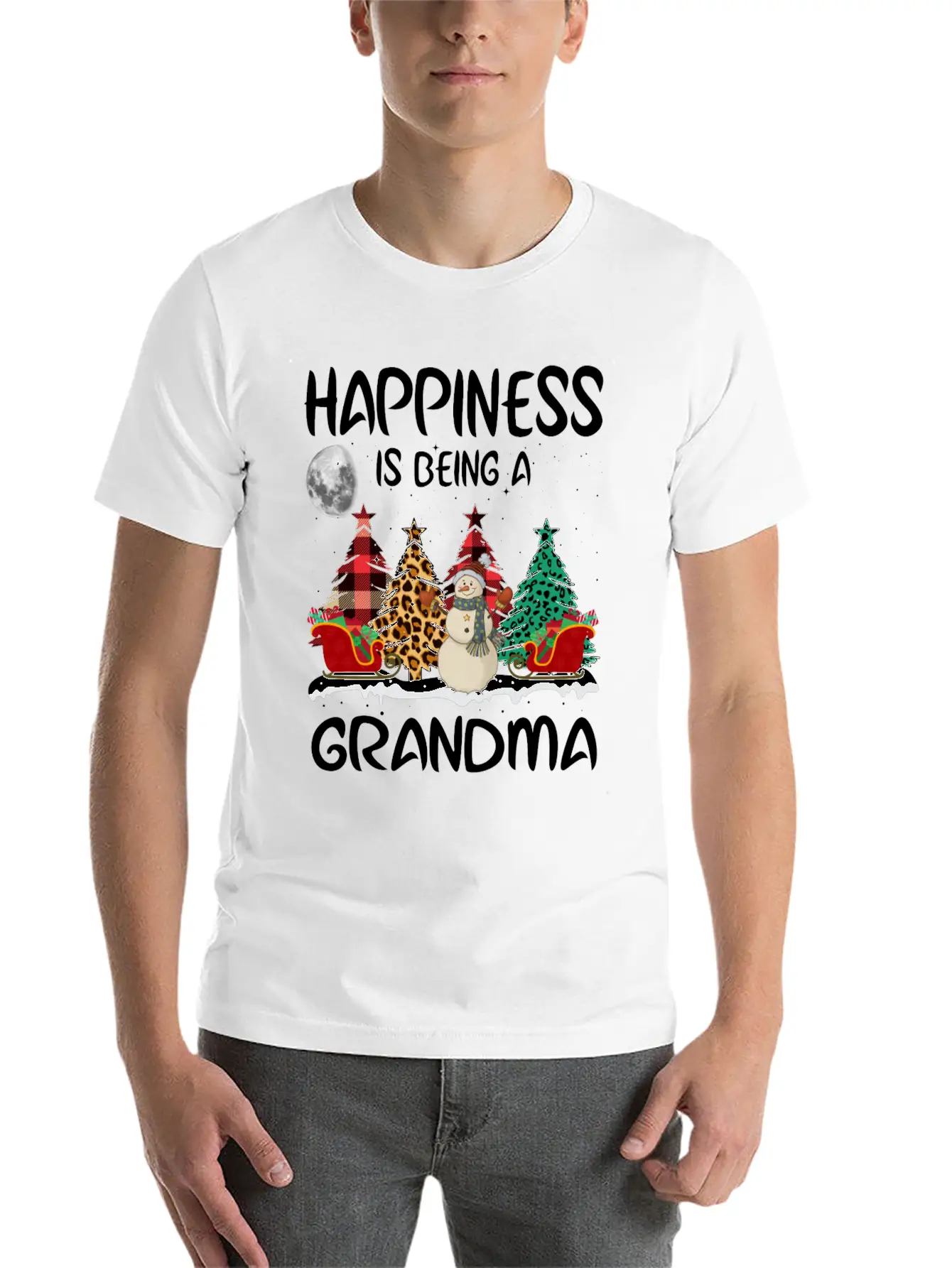 Happiness Is Being A Grandma Unisex Casual T-Shirt – Clean Design For Daily Comfort