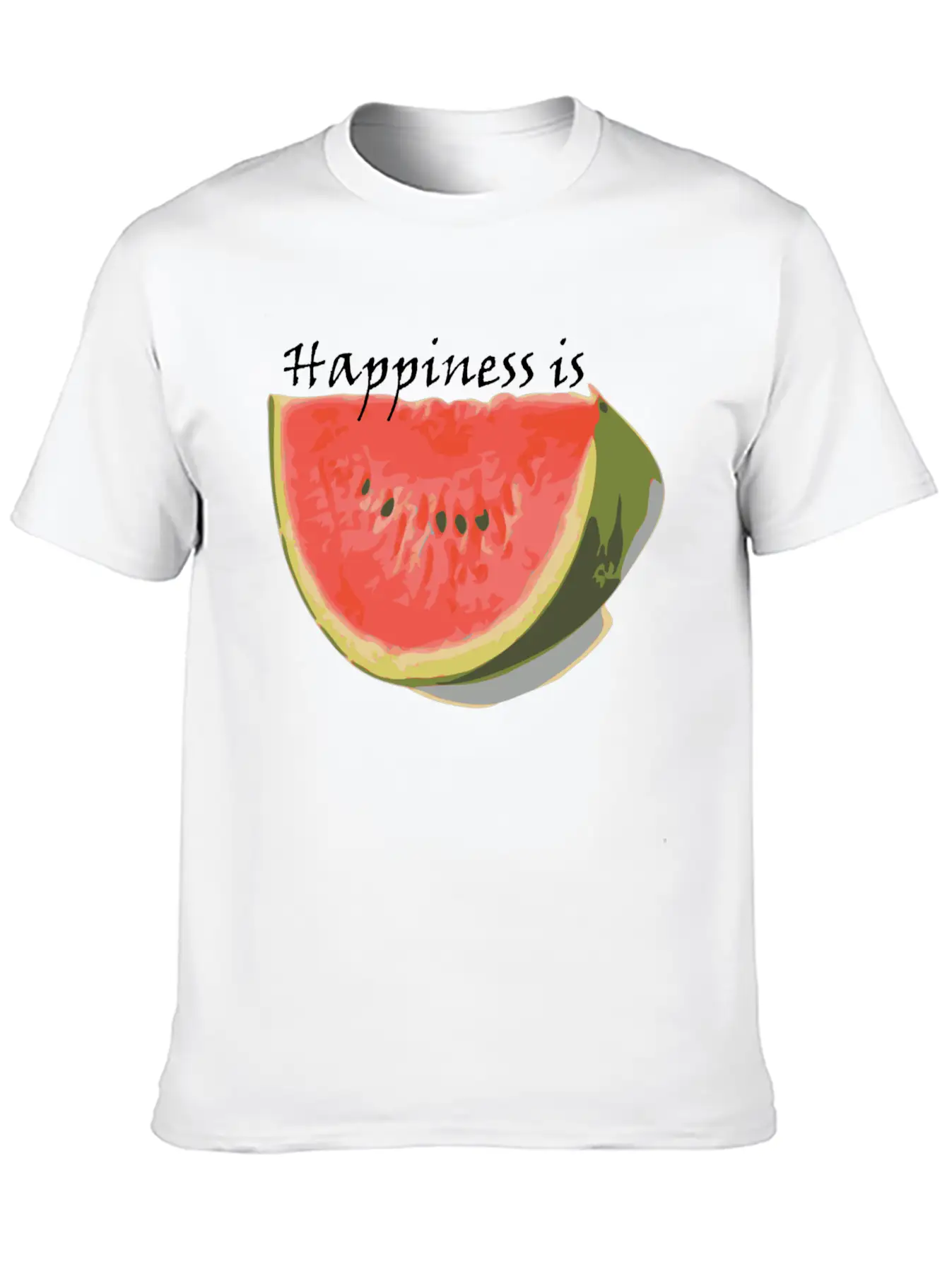Happiness Is Watermelon Unisex Casual T-Shirt – Clean Design For Daily Comfort