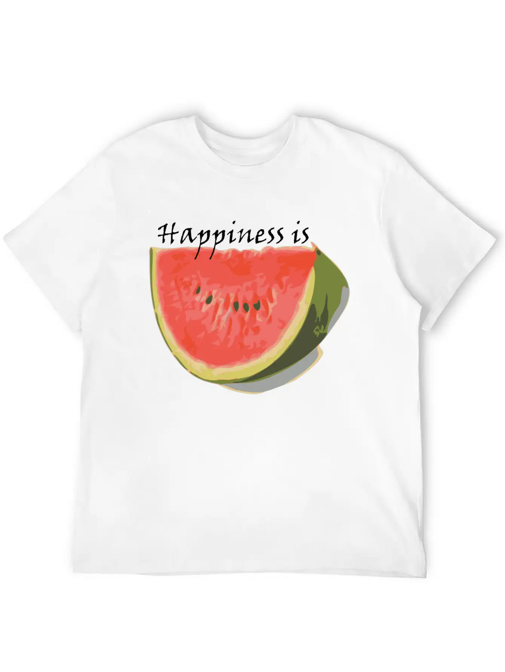 Happiness Is Watermelon Unisex Casual T-Shirt – Clean Design For Daily Comfort