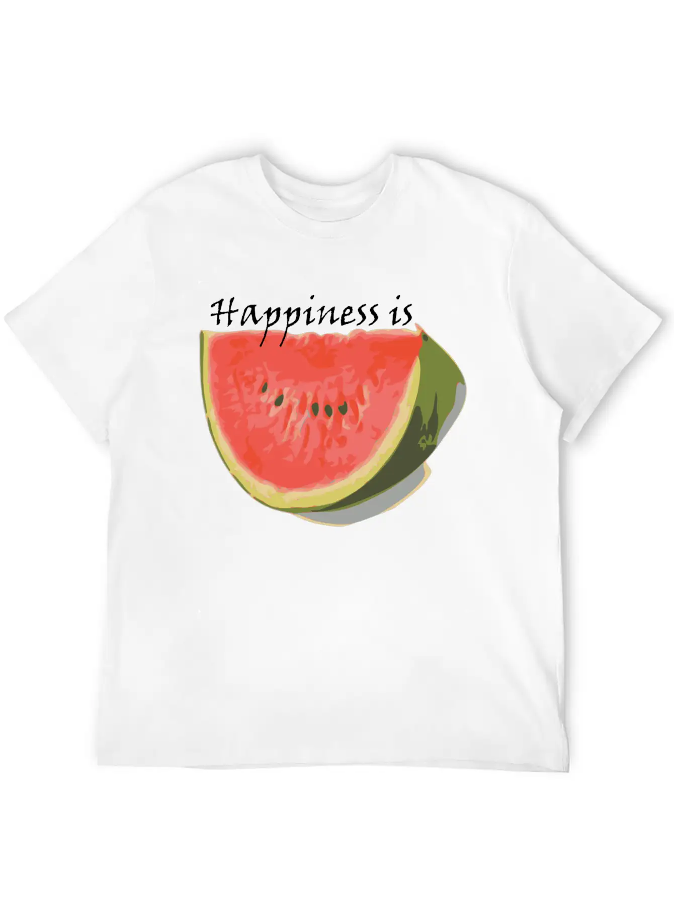 Happiness Is Watermelon Unisex Casual T-Shirt – Clean Design For Daily Comfort