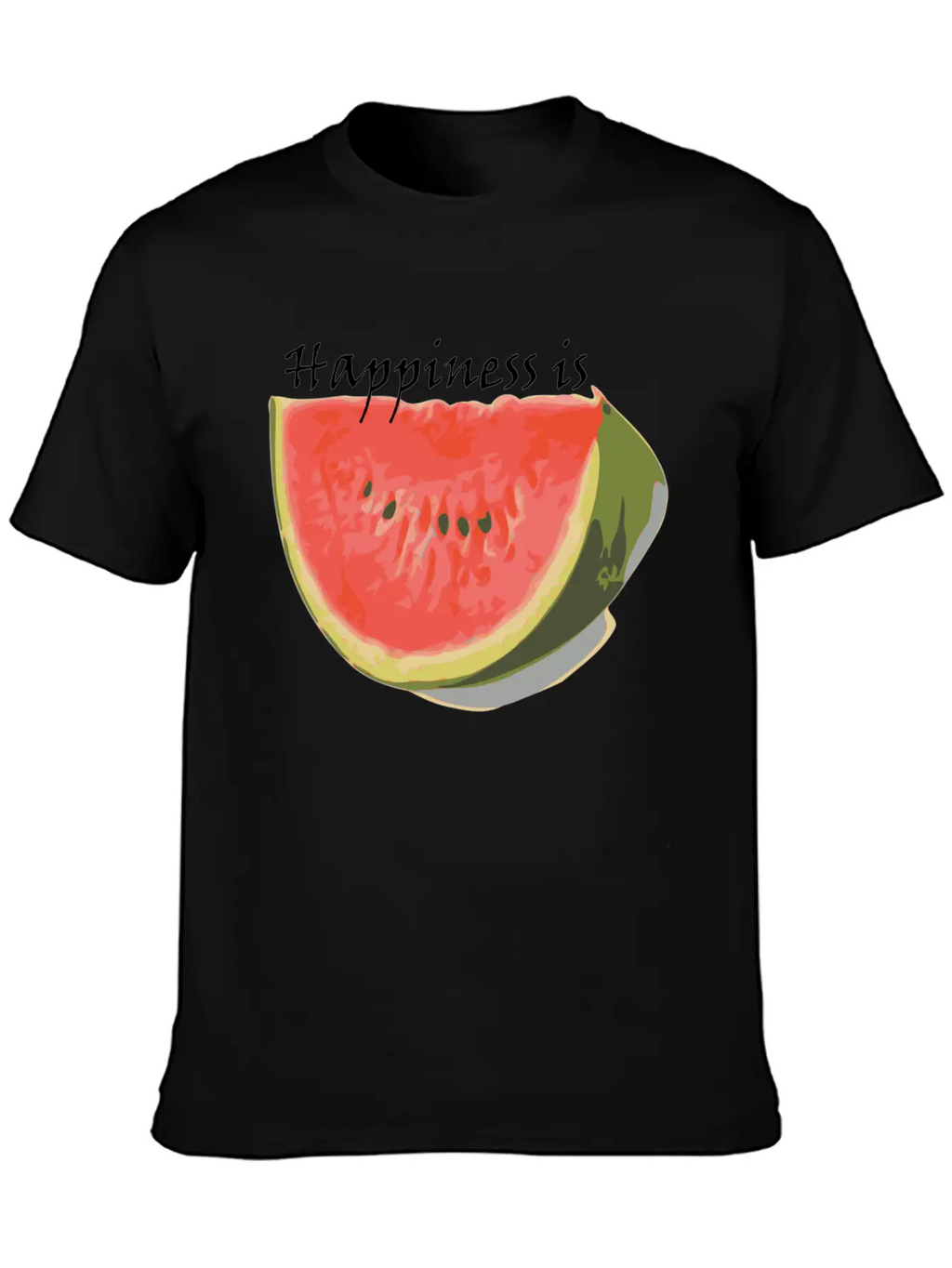 Happiness Is Watermelon Unisex Casual T-Shirt – Clean Design For Daily Comfort
