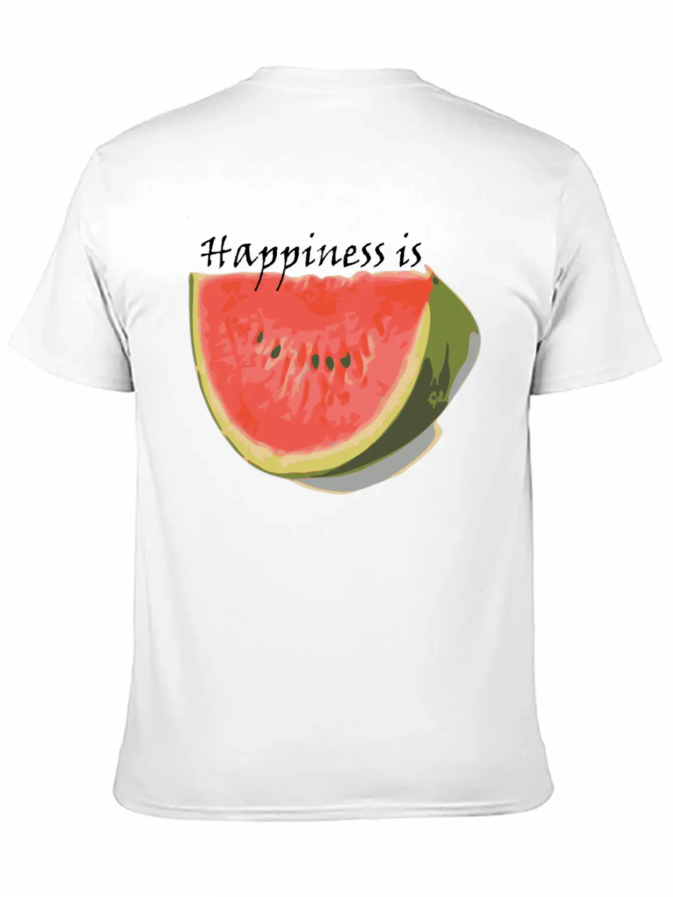 Happiness Is Watermelon Unisex Casual T-Shirt – Clean Design For Daily Comfort