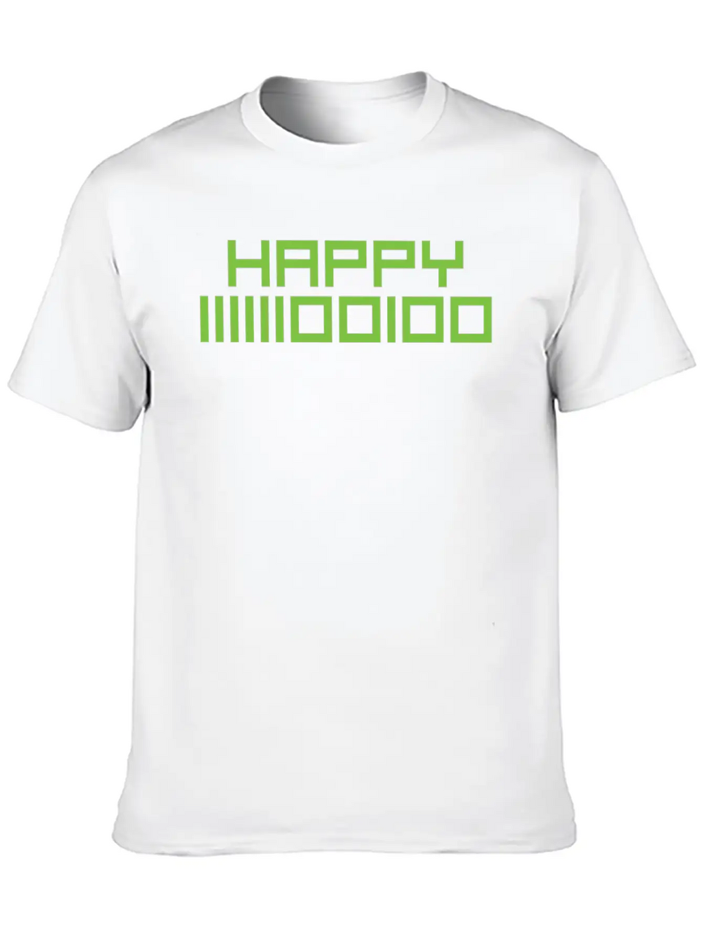 Happy 2020 Binary Code Geeky New Year's Eve Party Unisex Short Sleeve Soft Cotton T-Shirt – Casual Everyday Wear