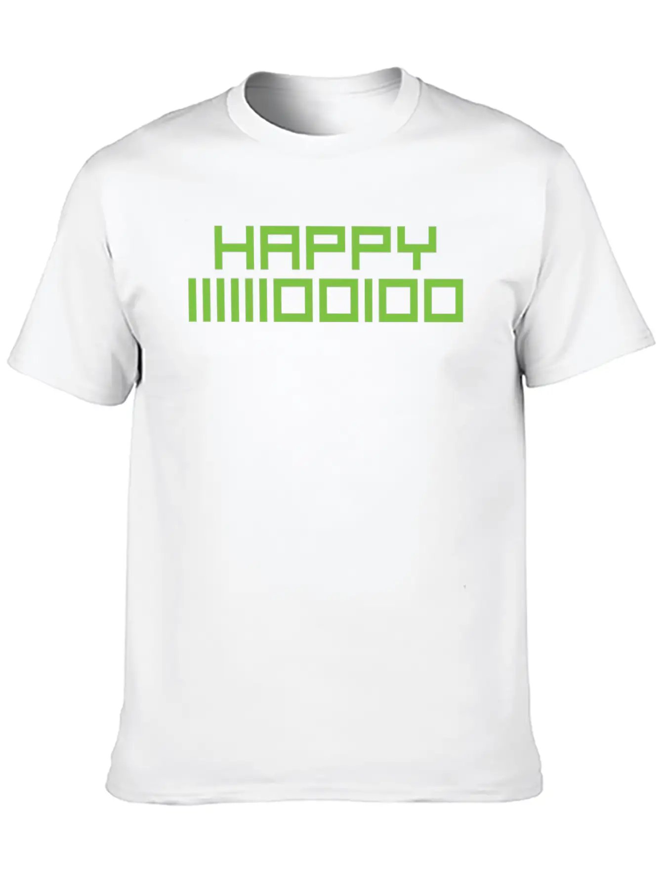 Happy 2020 Binary Code Geeky New Year's Eve Party Unisex Short Sleeve Soft Cotton T-Shirt – Casual Everyday Wear