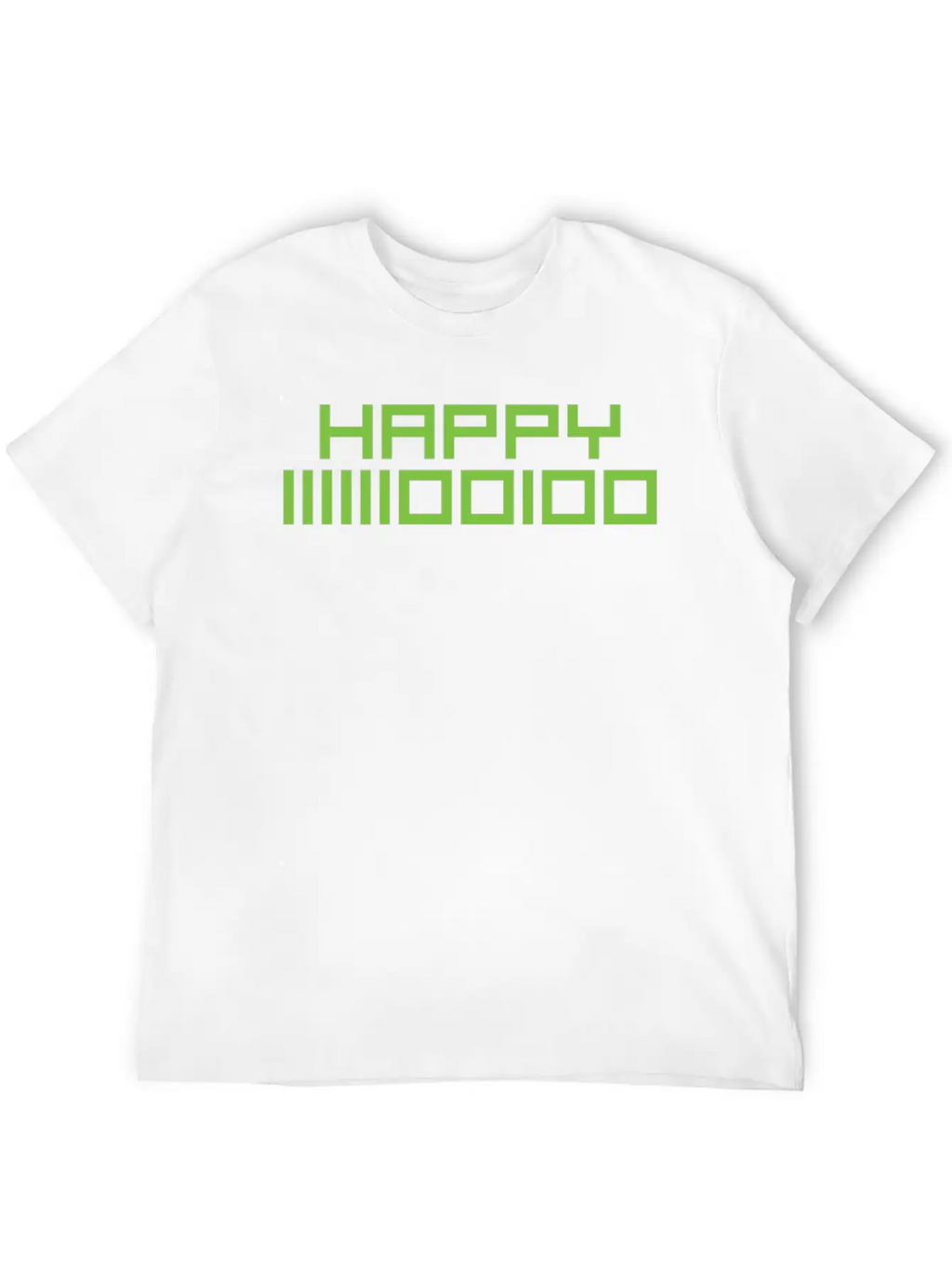 Happy 2020 Binary Code Geeky New Year's Eve Party Unisex Short Sleeve Soft Cotton T-Shirt – Casual Everyday Wear