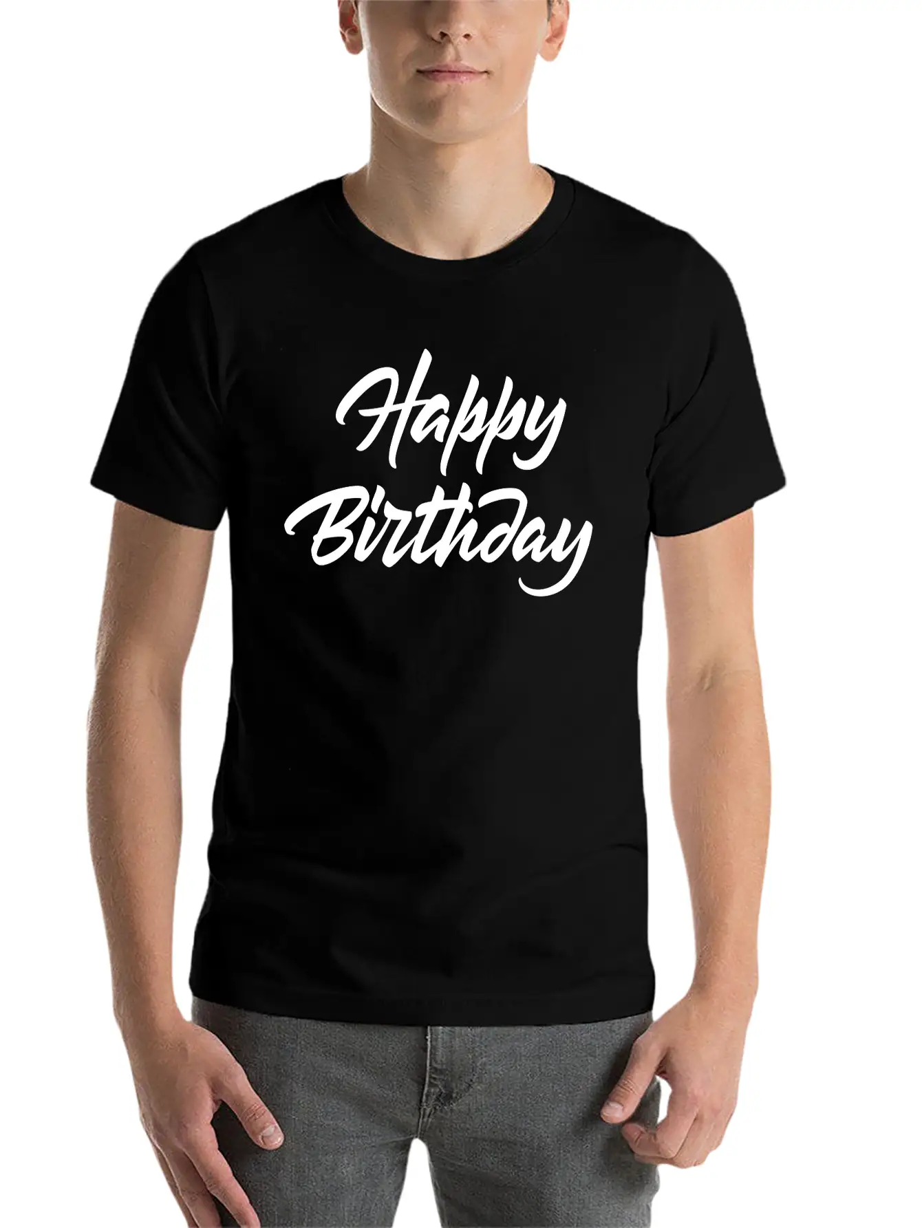 Happy Birthday Unisex Casual T-Shirt – Clean Design For Daily Comfort