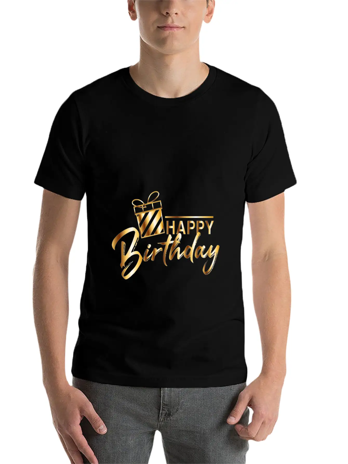 HAPPY BIRTHDAY Unisex Short Sleeve Soft Cotton T-Shirt – Casual Everyday Wear