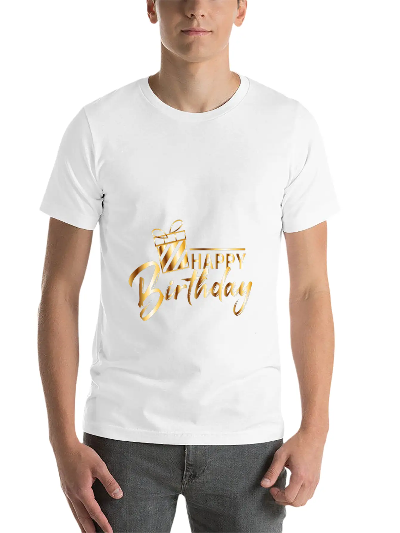 HAPPY BIRTHDAY Unisex Short Sleeve Soft Cotton T-Shirt – Casual Everyday Wear