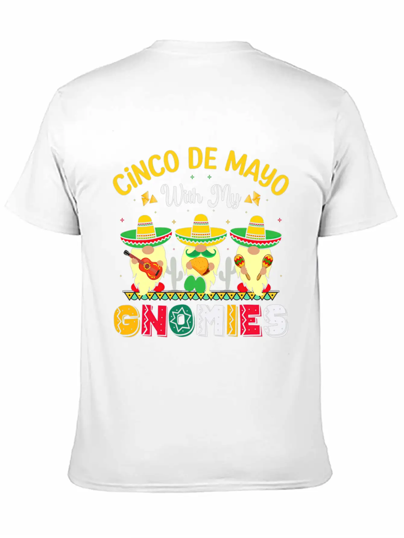 Happy Cinco De Mayo With My Gnomie Mexican Fiesta Unisex Casual T-Shirt – Clean Design For Daily Comfort