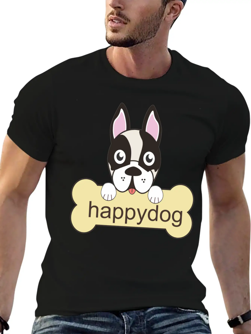 Happy Dog Unisex Casual T-Shirt – Clean Design For Daily Comfort