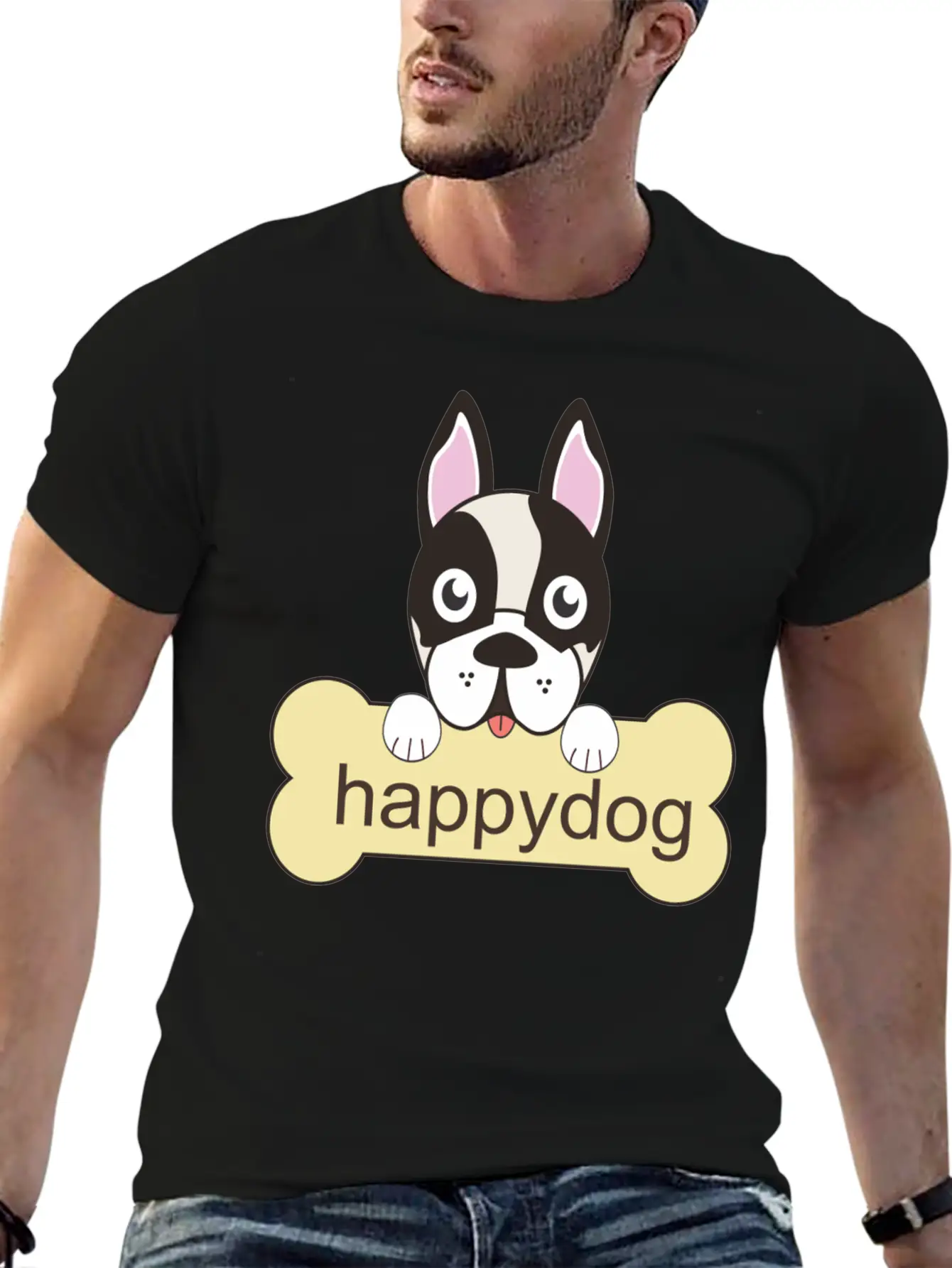 Happy Dog Unisex Casual T-Shirt – Clean Design For Daily Comfort