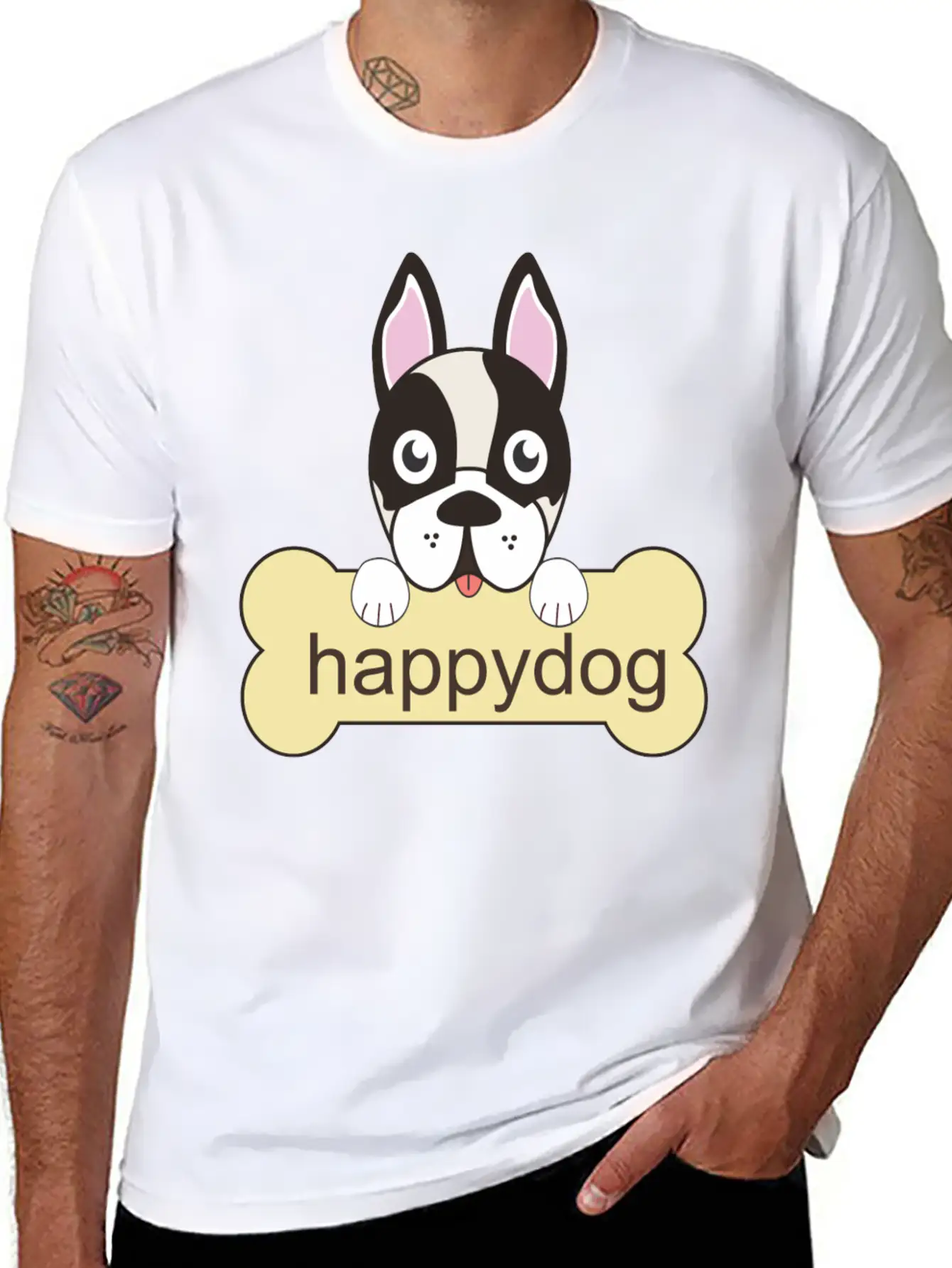 Happy Dog Unisex Casual T-Shirt – Clean Design For Daily Comfort