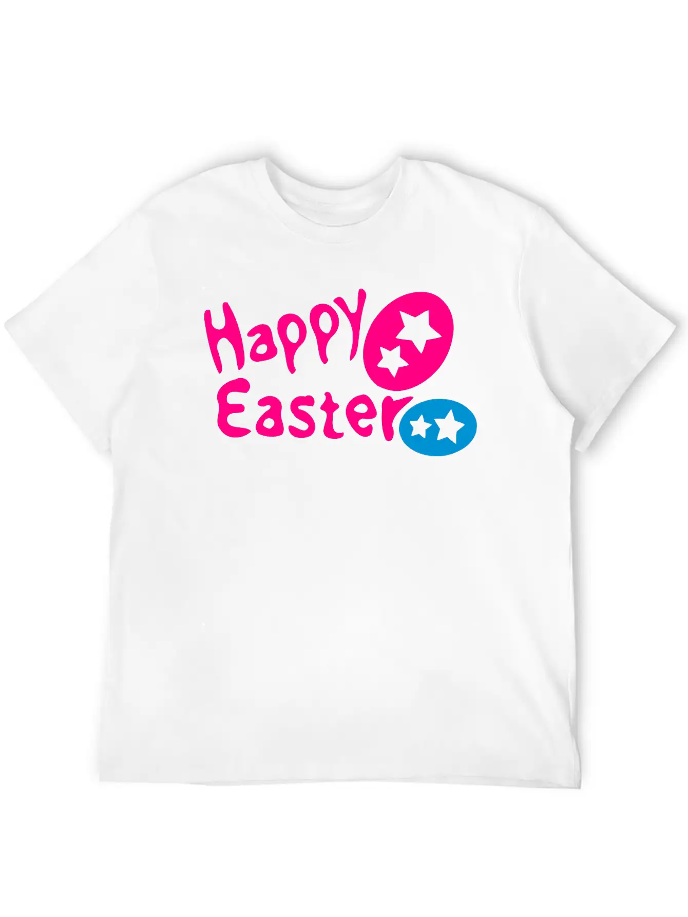 Happy Easter Txt & Easter Eggs -2 Breathable Graphic T-Shirt – Perfect For Casual Days