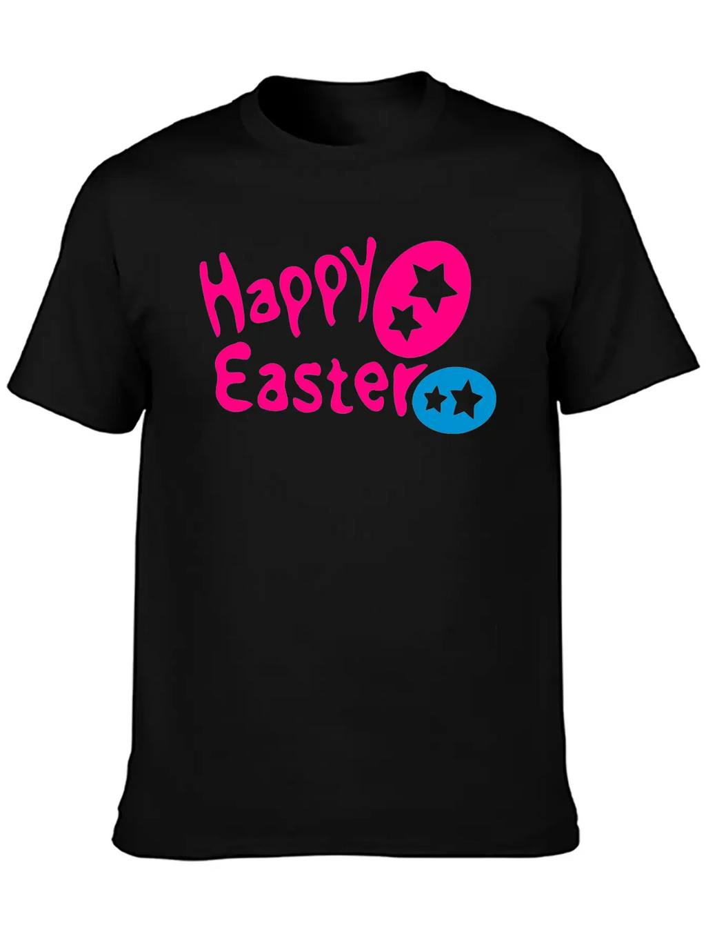 Happy Easter Txt & Easter Eggs -2 Breathable Graphic T-Shirt – Perfect For Casual Days