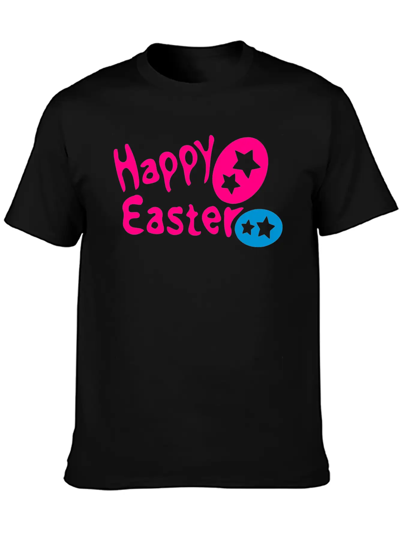 Happy Easter Txt & Easter Eggs -2 Breathable Graphic T-Shirt – Perfect For Casual Days