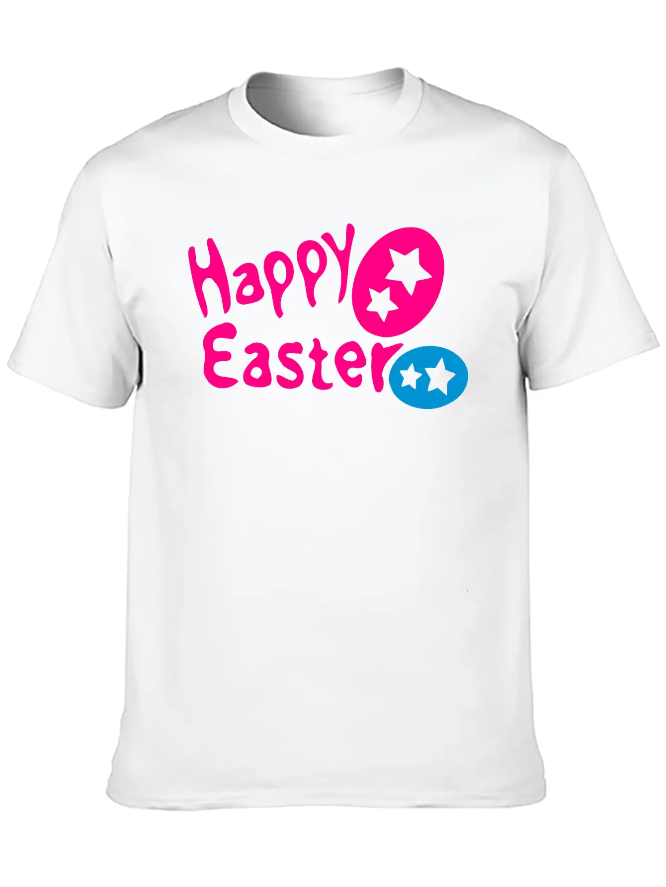 Happy Easter Txt & Easter Eggs -2 Breathable Graphic T-Shirt – Perfect For Casual Days