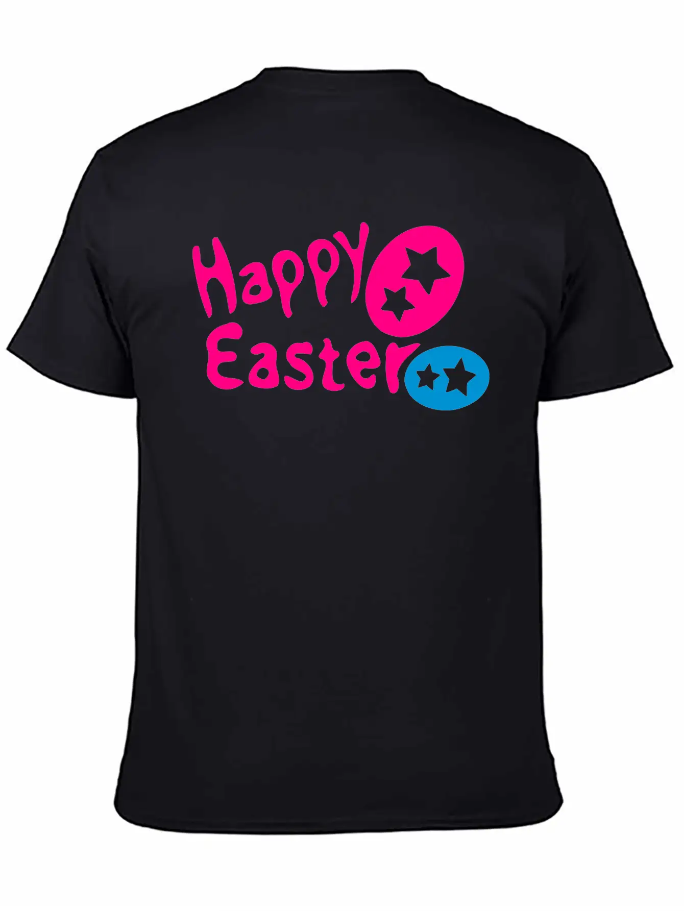 Happy Easter Txt & Easter Eggs -2 Breathable Graphic T-Shirt – Perfect For Casual Days