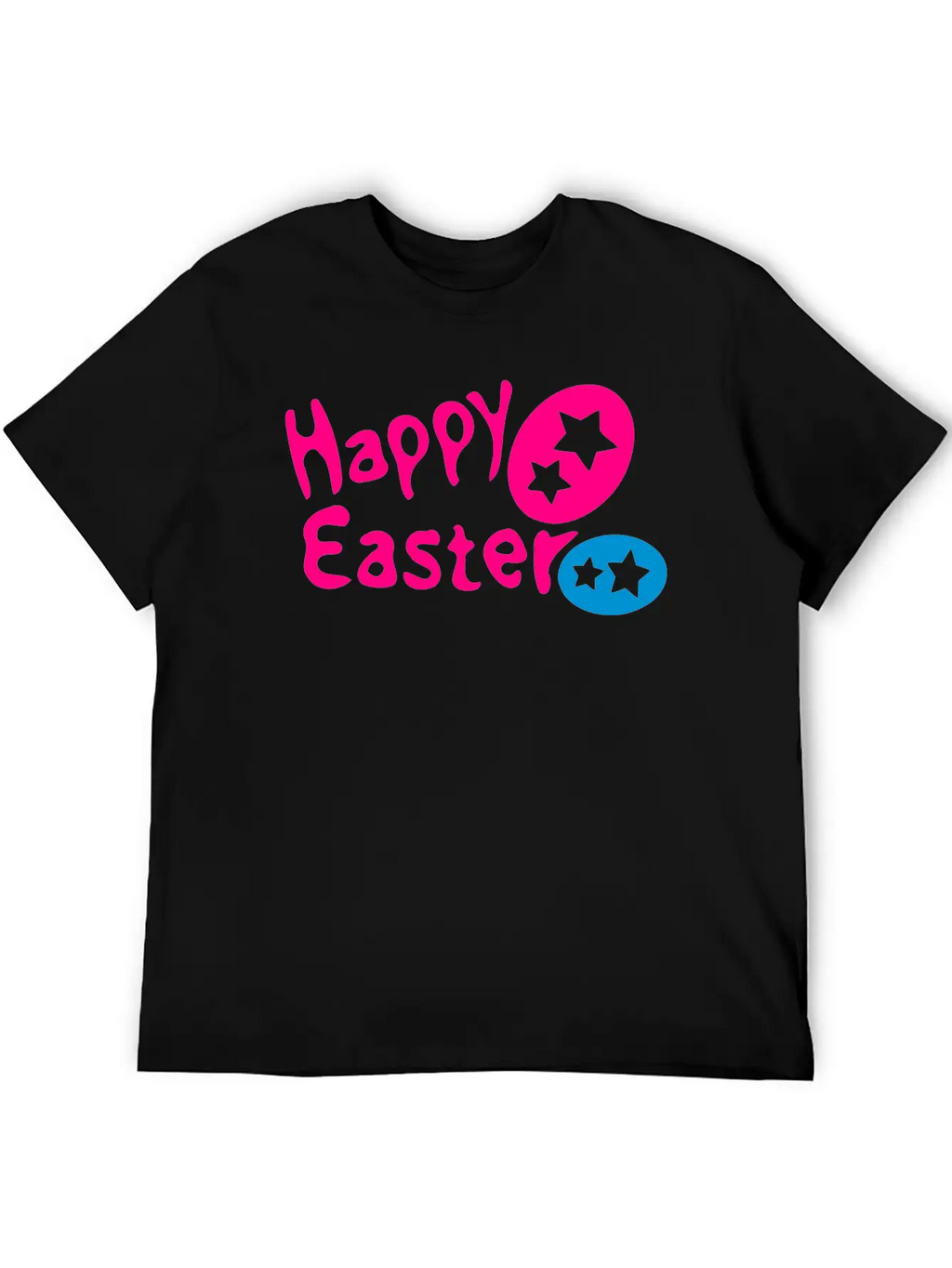 Happy Easter Txt & Easter Eggs -2 Breathable Graphic T-Shirt – Perfect For Casual Days