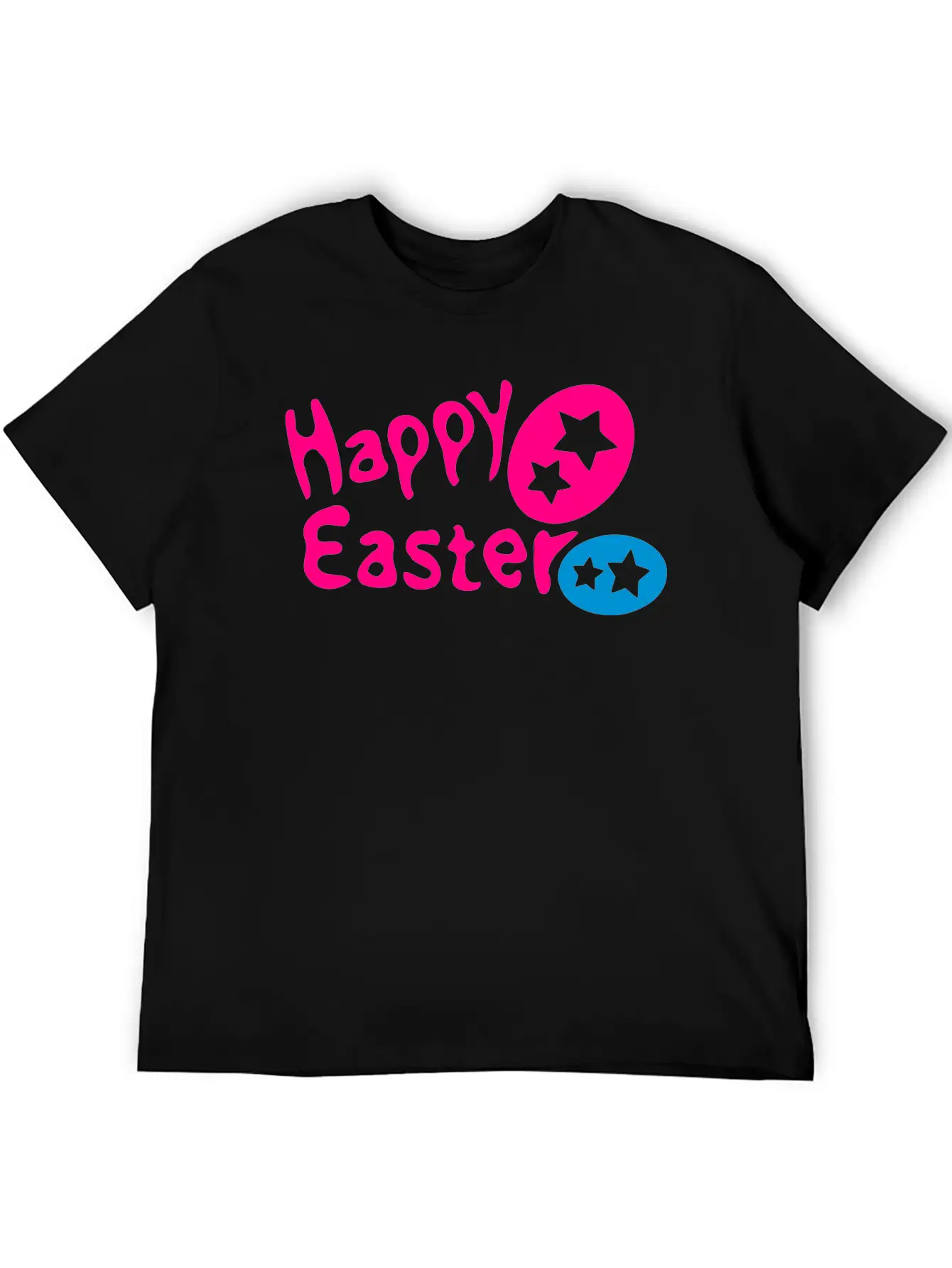Happy Easter Txt & Easter Eggs -2 Breathable Graphic T-Shirt – Perfect For Casual Days